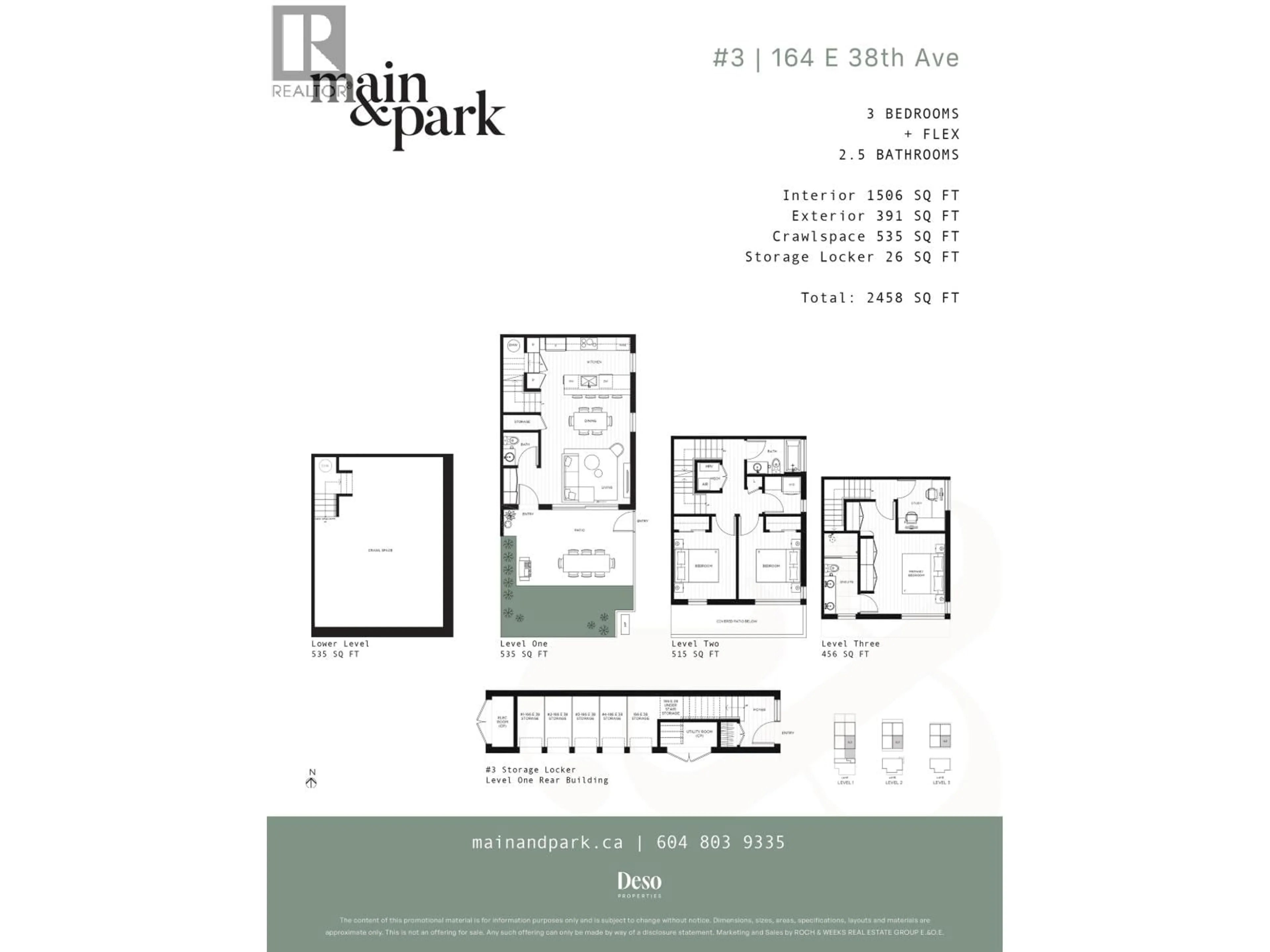 Floor plan for 3 - 164 38TH AVENUE, Vancouver British Columbia V5W1H1