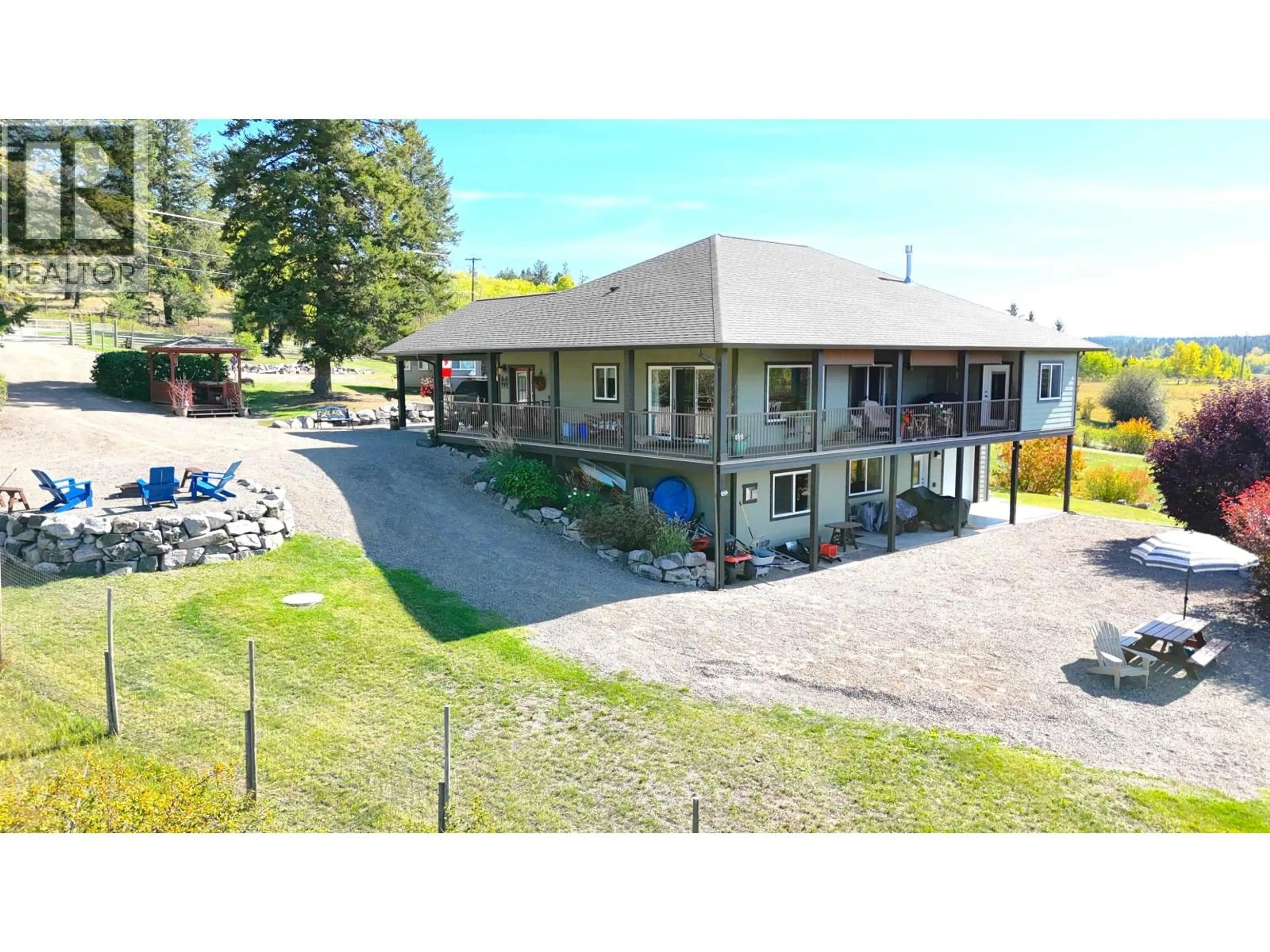 A pic from outside/outdoor area/front of a property/back of a property/a pic from drone, building for 4162 LAC LA HACHE STATION ROAD, Lac La Hache British Columbia V0K1T0