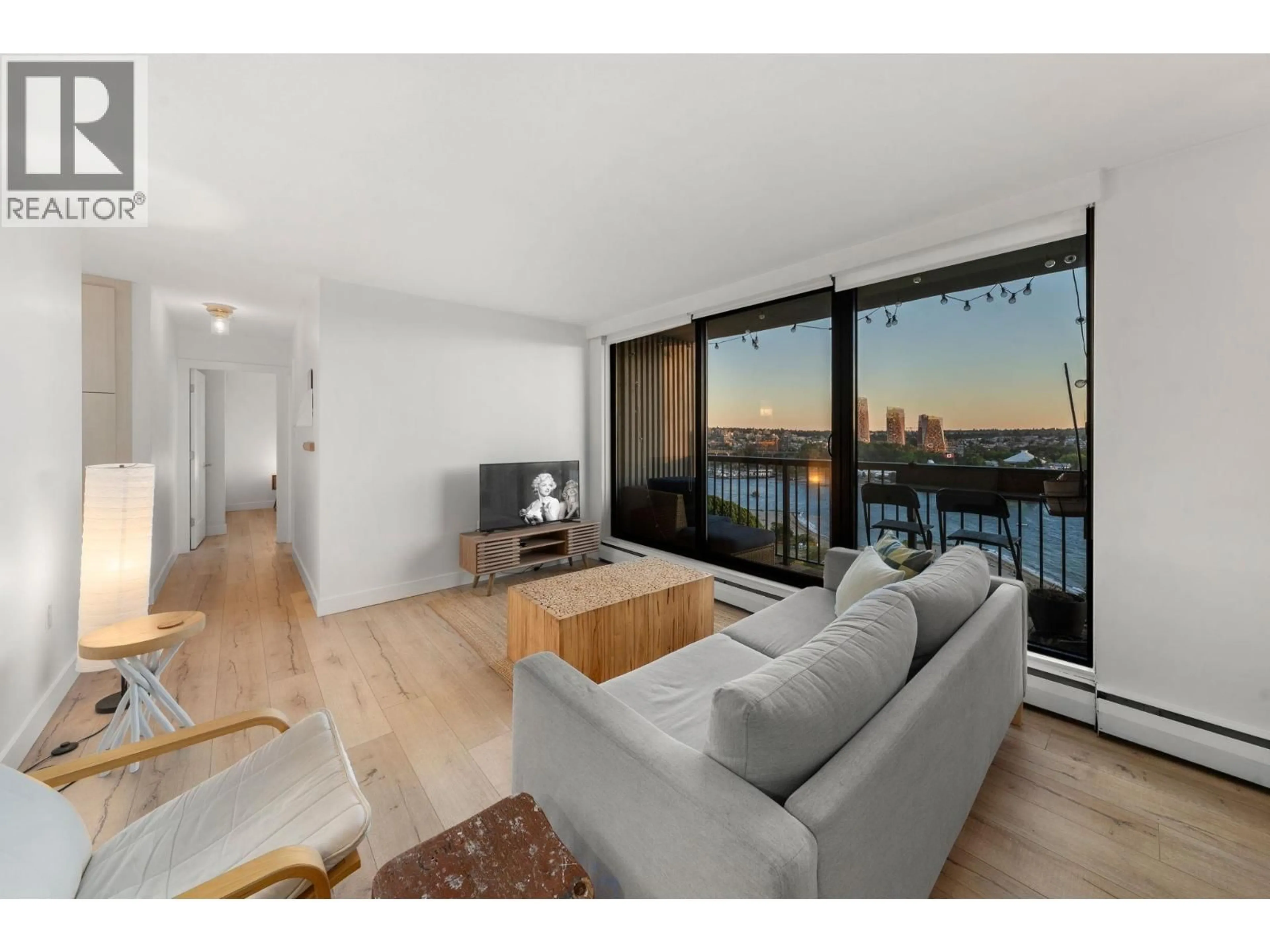 Living room with furniture, wood/laminate floor for 1207 - 1330 HARWOOD STREET, Vancouver British Columbia V6E1S8