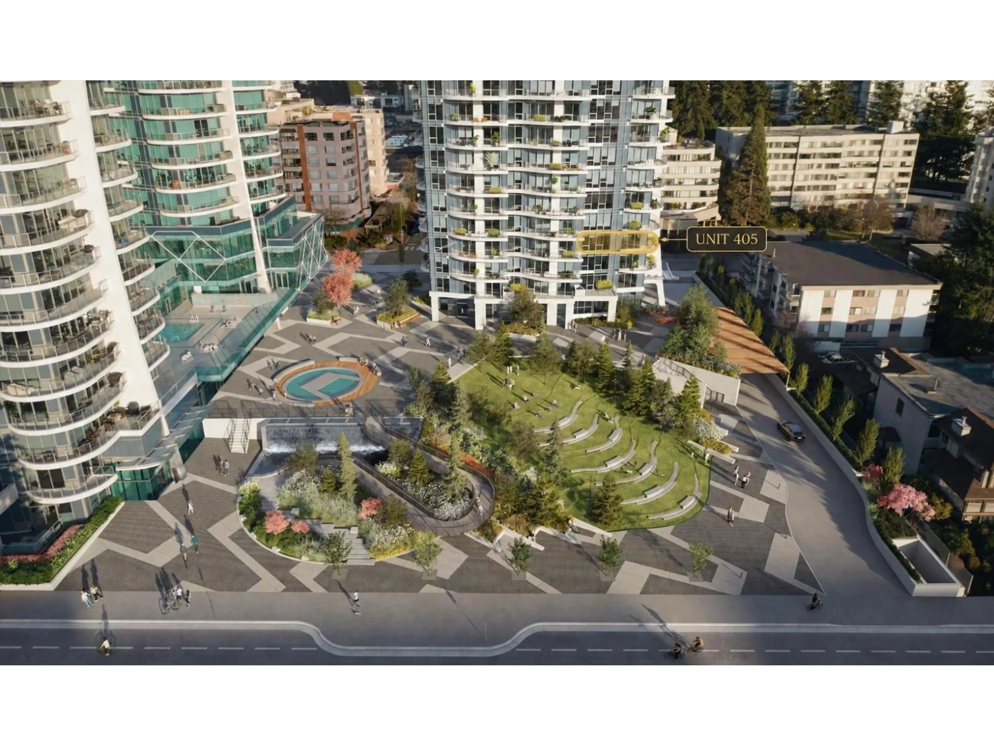 A pic from outside/outdoor area/front of a property/back of a property/a pic from drone, city buildings view from balcony for 405 - 1475 FOSTER STREET, White Rock British Columbia V4B0C9