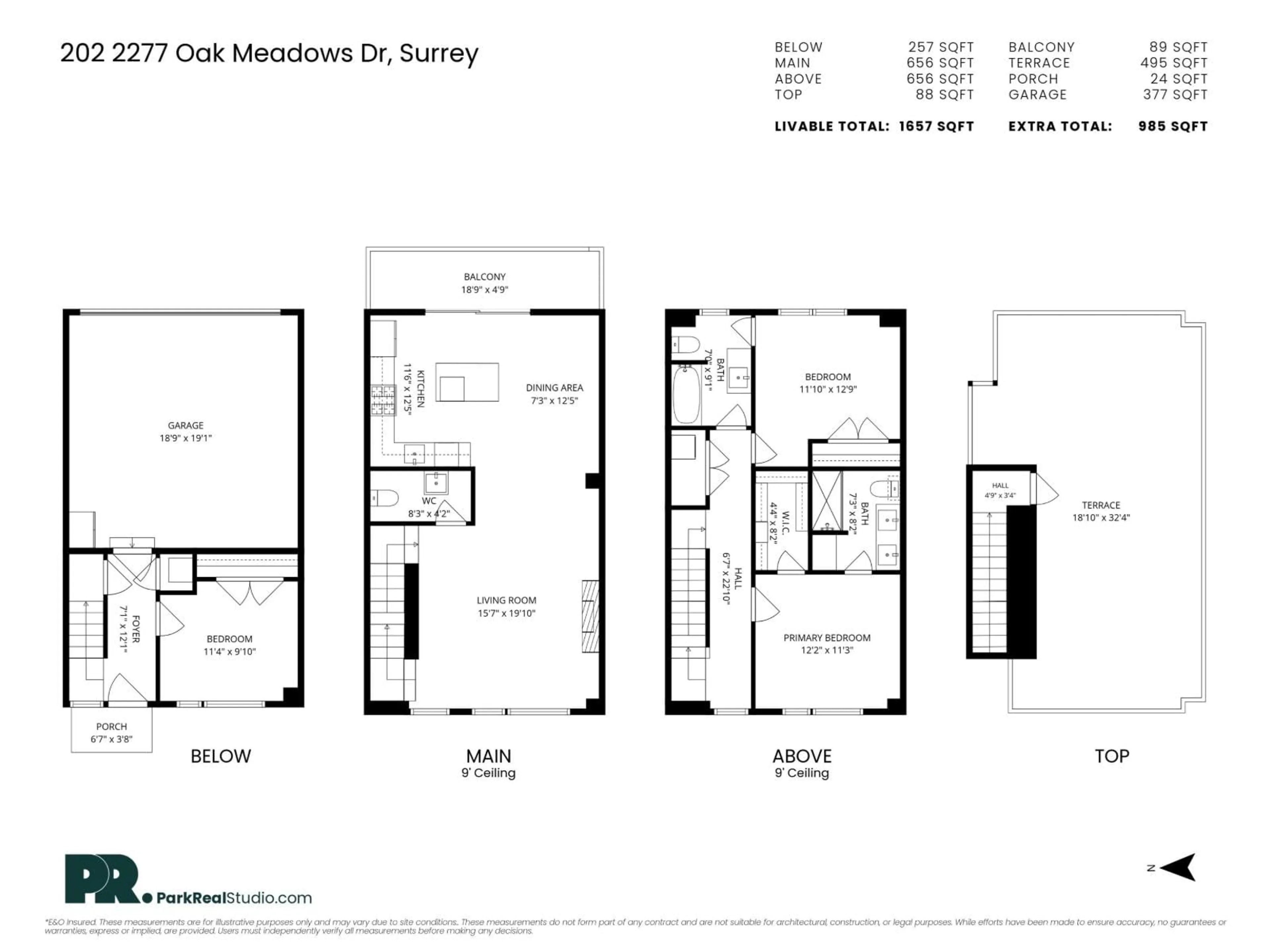 Floor plan for 202 - 2277 OAK MEADOWS DRIVE, Surrey British Columbia V3Z0W6