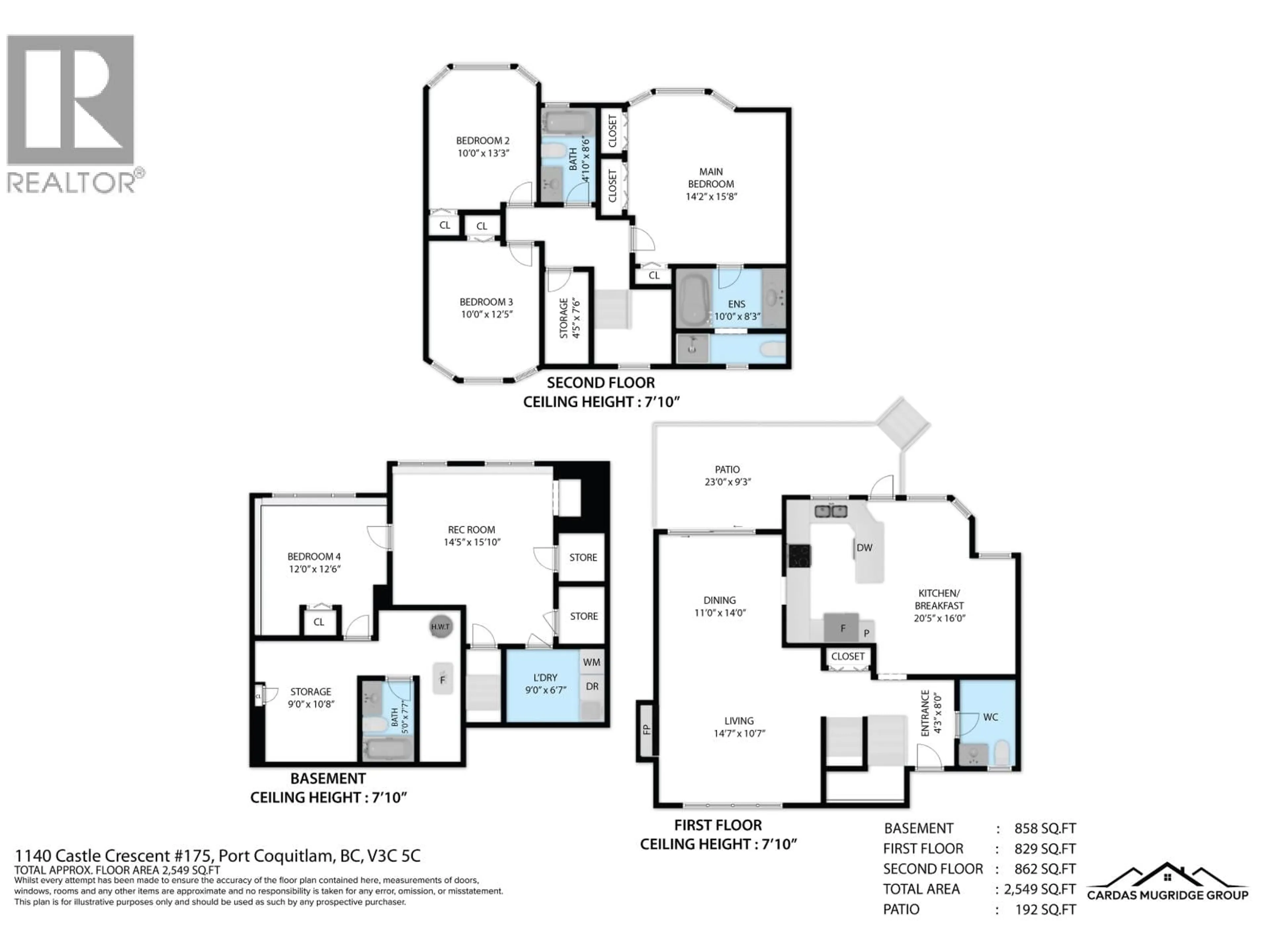 Floor plan for 175 - 1140 CASTLE CRESCENT, Port Coquitlam British Columbia V3C5R4