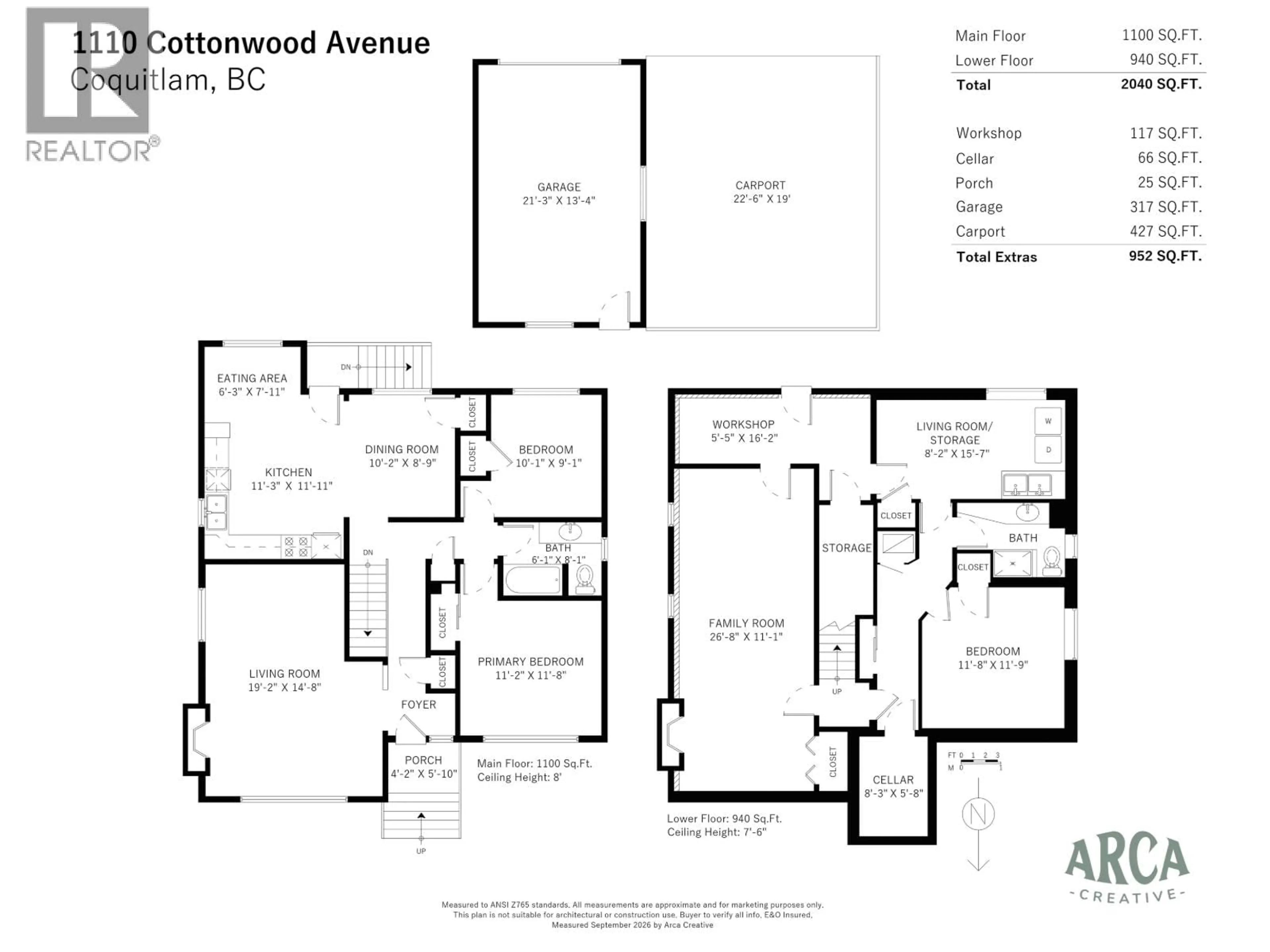 Floor plan for 1110 COTTONWOOD AVENUE, Coquitlam British Columbia V3J2T3