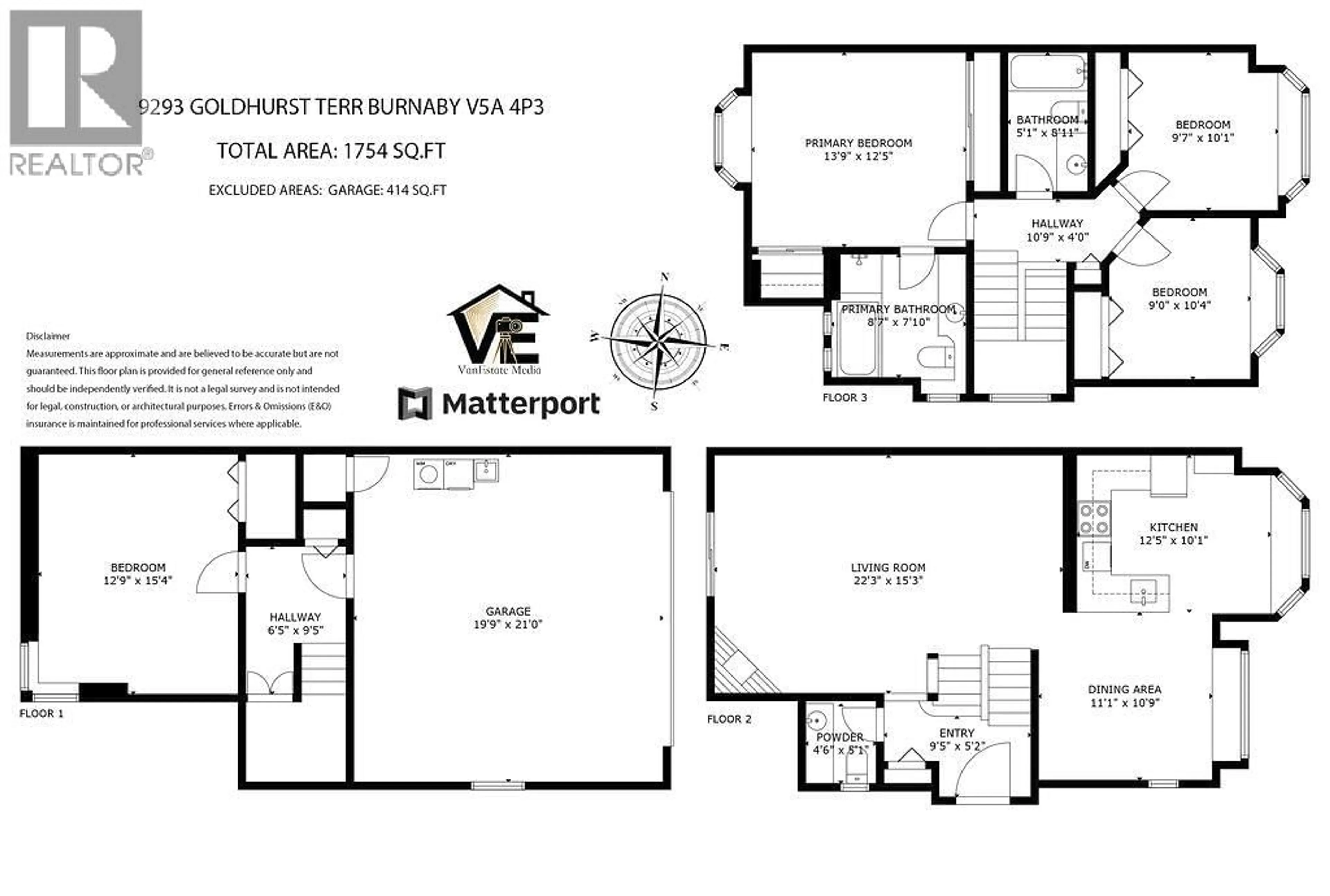 Floor plan for 9293 GOLDHURST TERRACE, Burnaby British Columbia V5A4P3