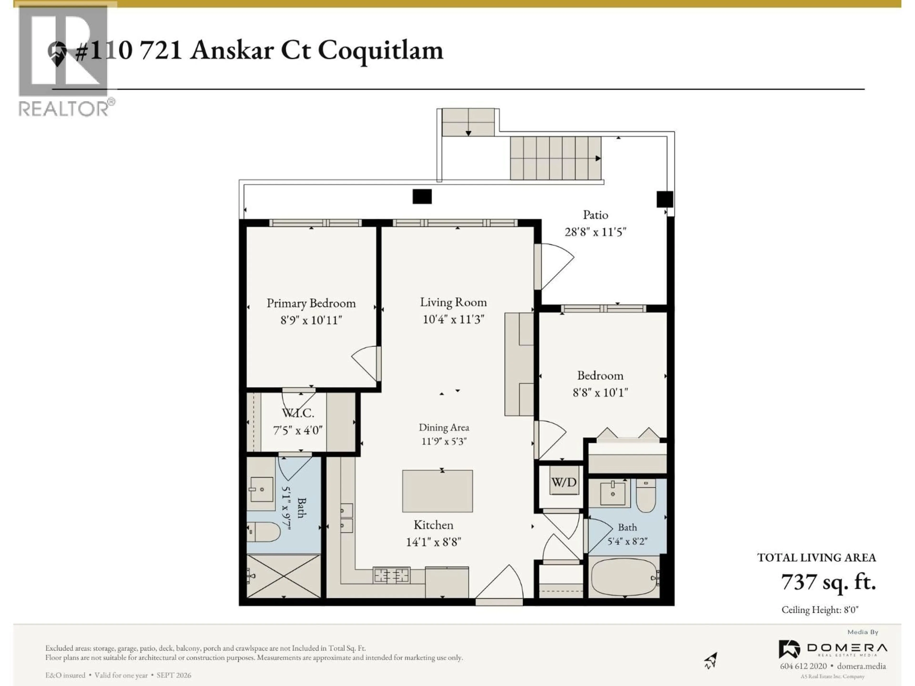 Floor plan for 110 - 721 ANSKAR COURT, Coquitlam British Columbia V3J0L4