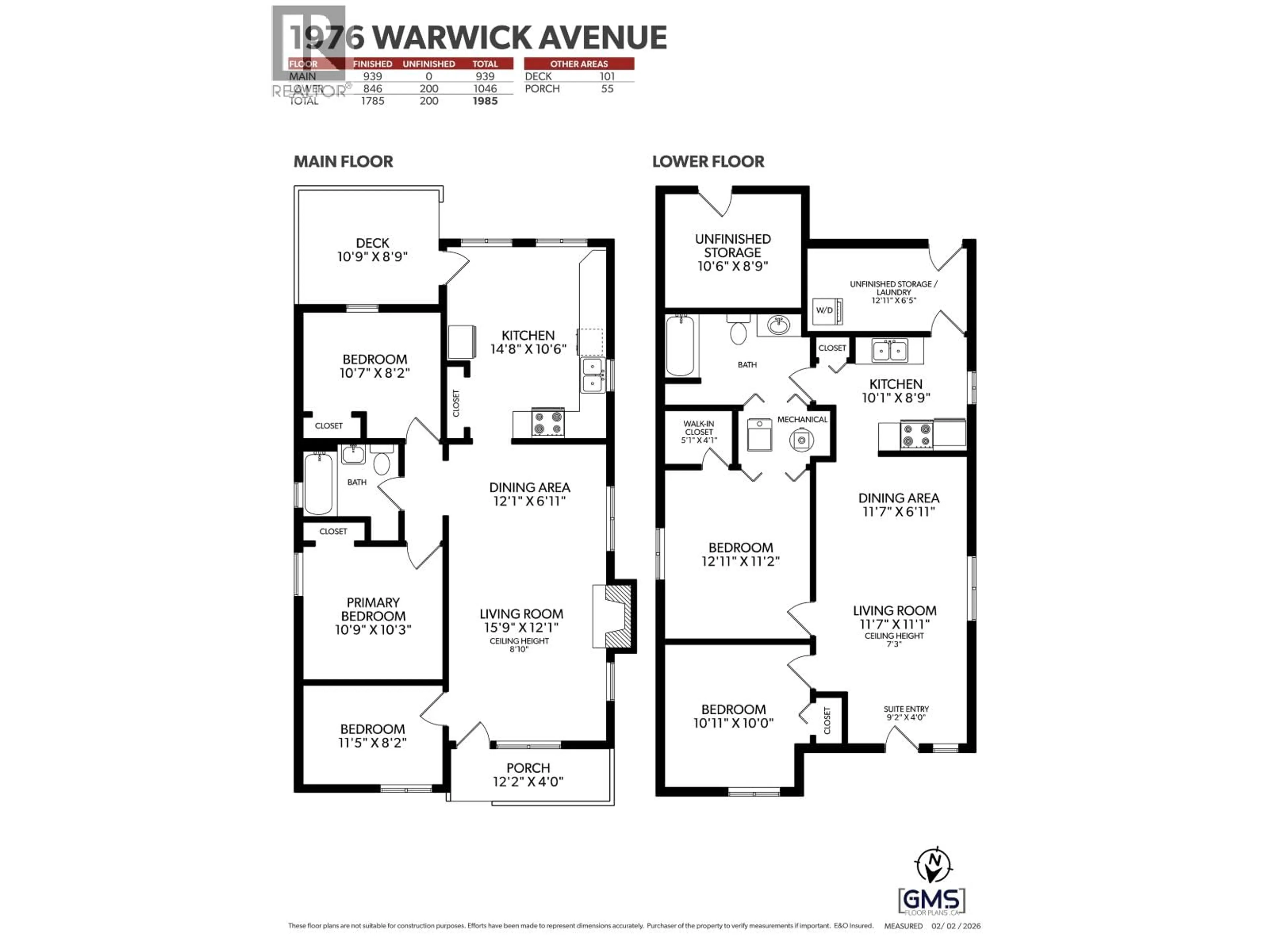 Floor plan for 1976 WARWICK AVENUE, Port Coquitlam British Columbia V3C1L6