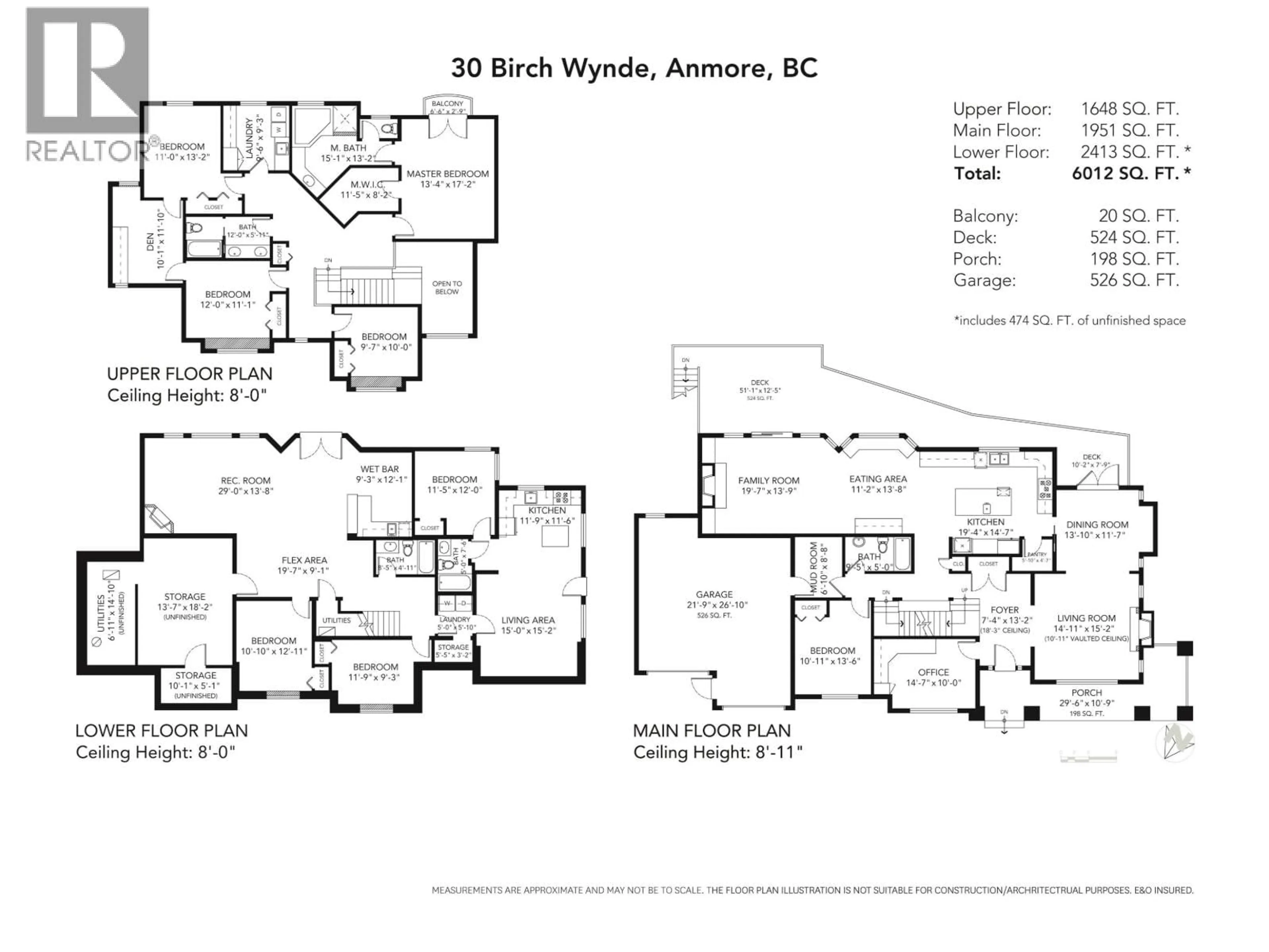 Floor plan for 30 BIRCH WYND, Port Moody British Columbia V3H4Y5