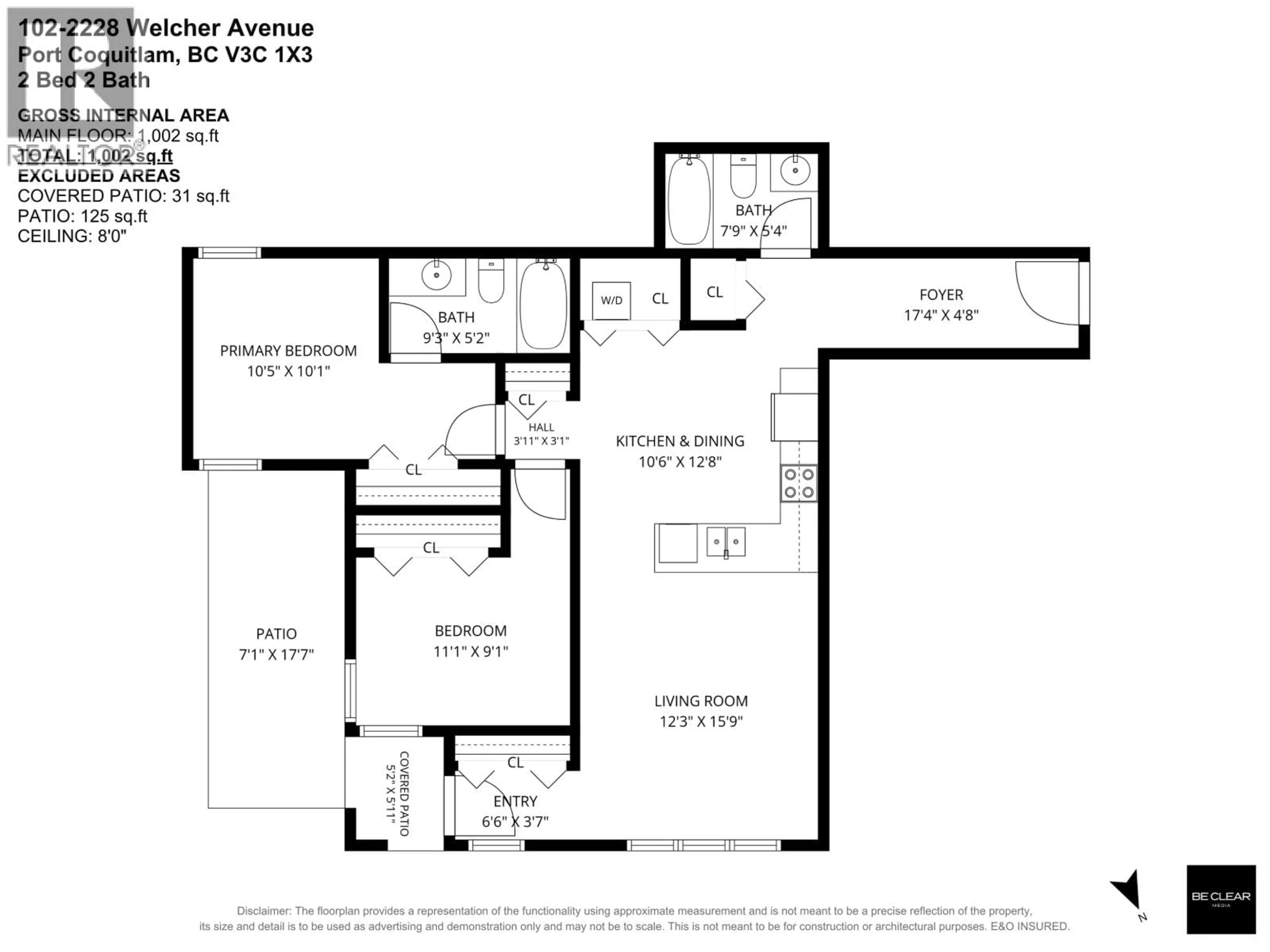 Floor plan for 102 - 2228 WELCHER AVENUE, Port Coquitlam British Columbia V3C1X3