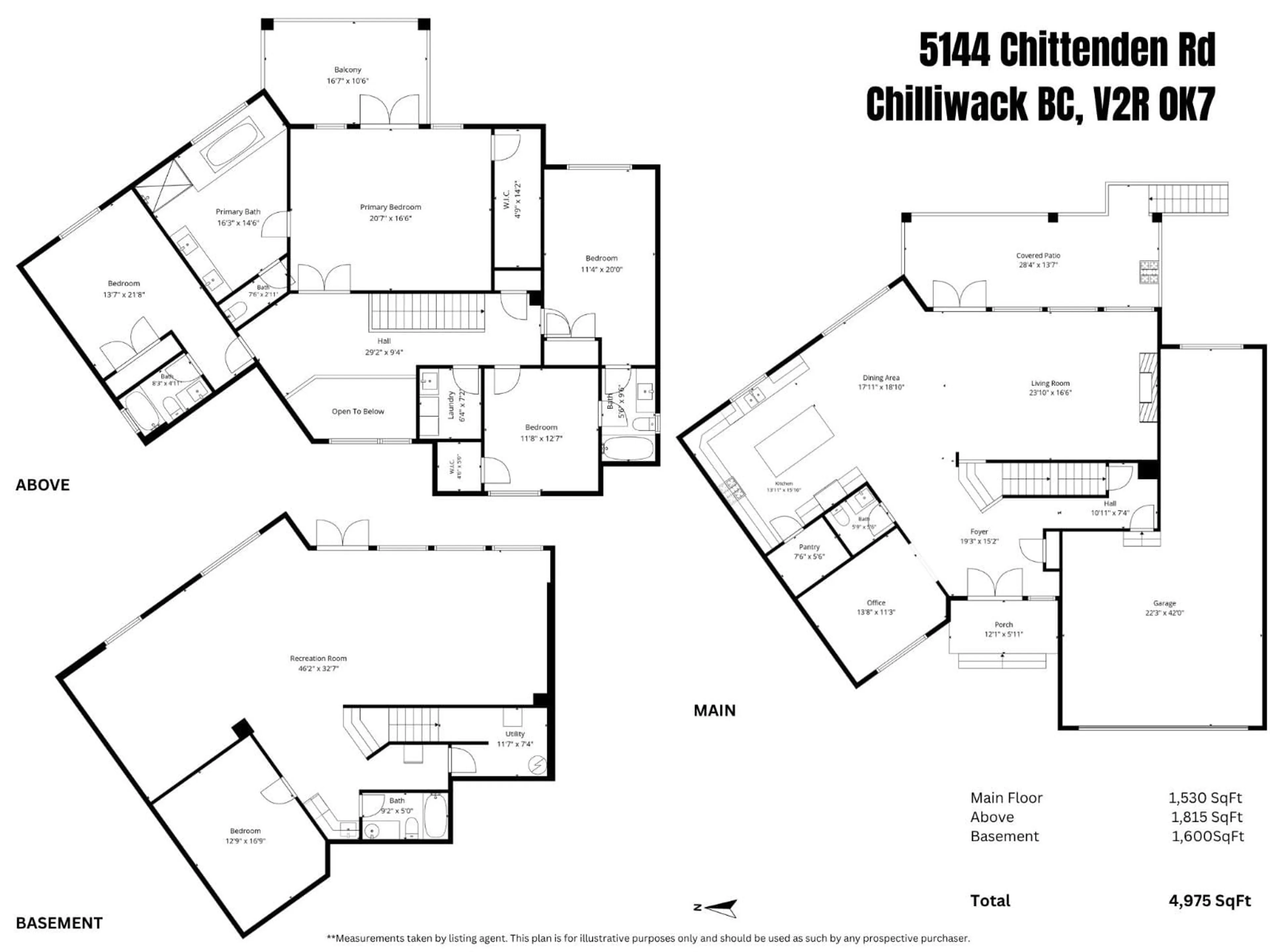 Floor plan for 5144 CHITTENDEN ROAD, Cultus Lake British Columbia V2R0K7