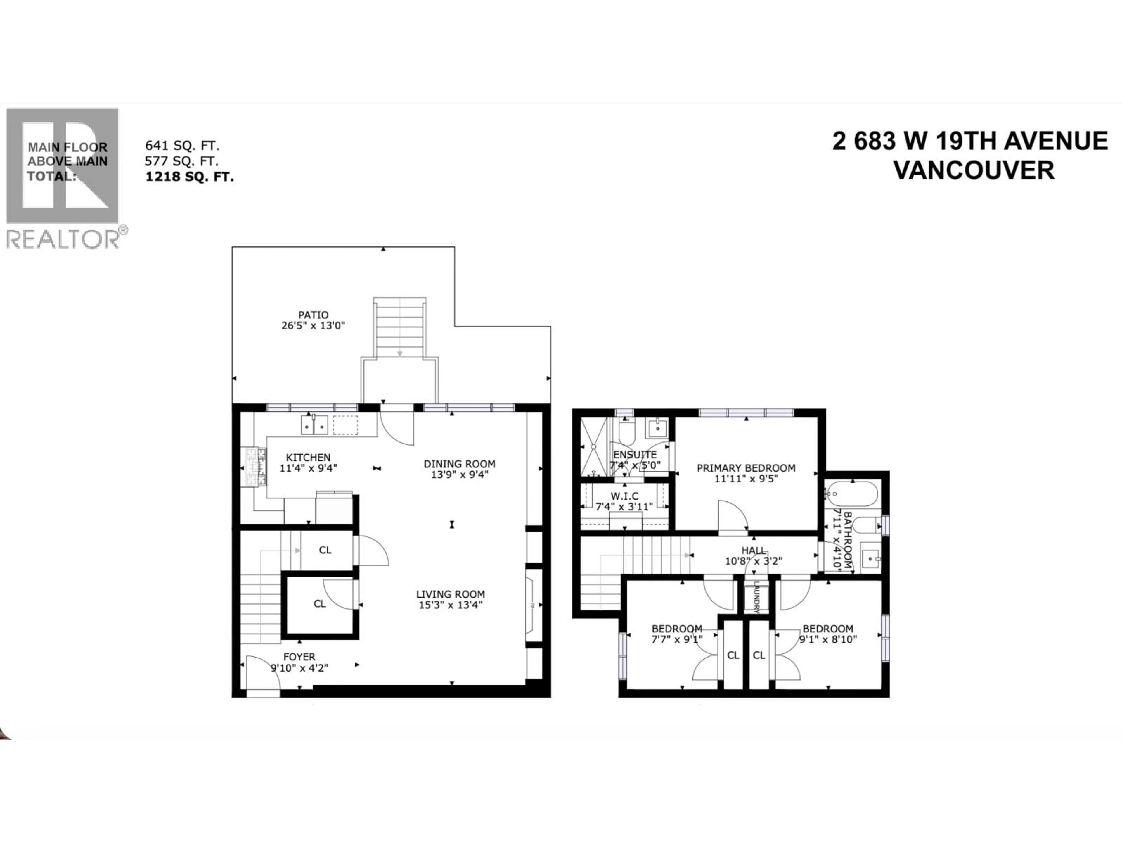 Floor plan for 2 - 683 19TH AVENUE, Vancouver British Columbia V5Z1W9
