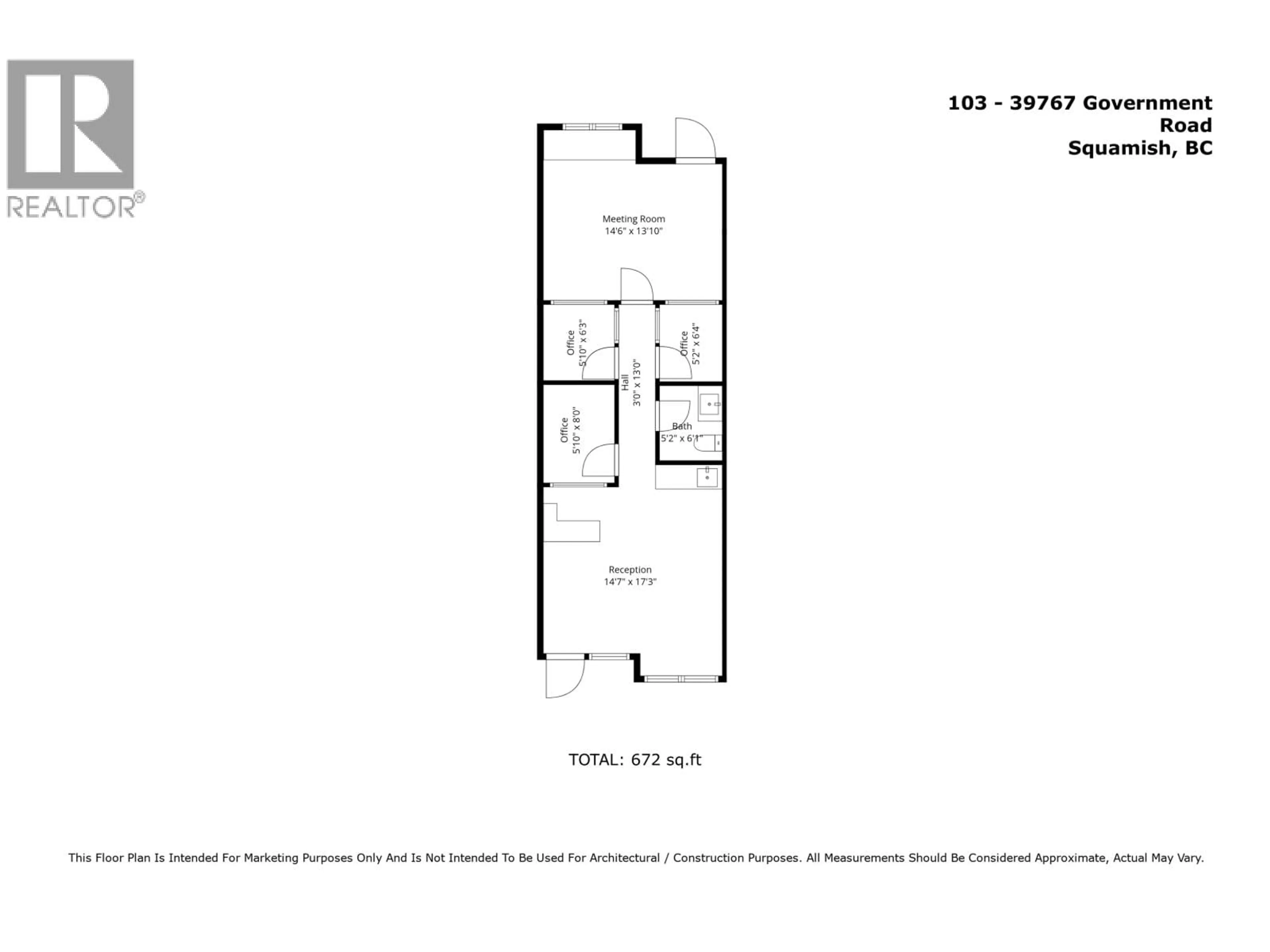 Floor plan for 103 - 39767 GOVERNMENT ROAD, Squamish British Columbia V8B0G3