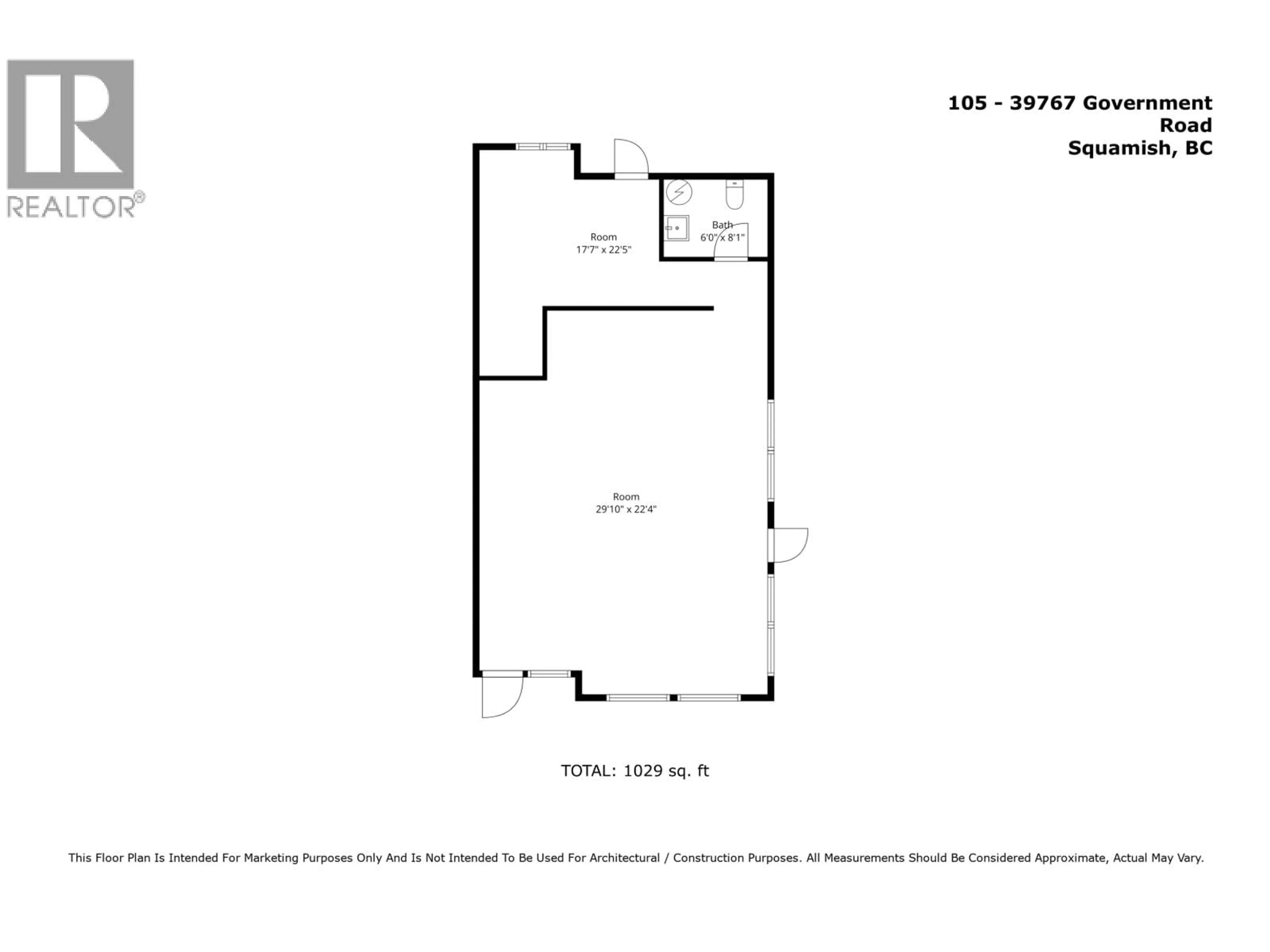 Floor plan for 105 - 39767 GOVERNMENT ROAD, Squamish British Columbia V8B0G3