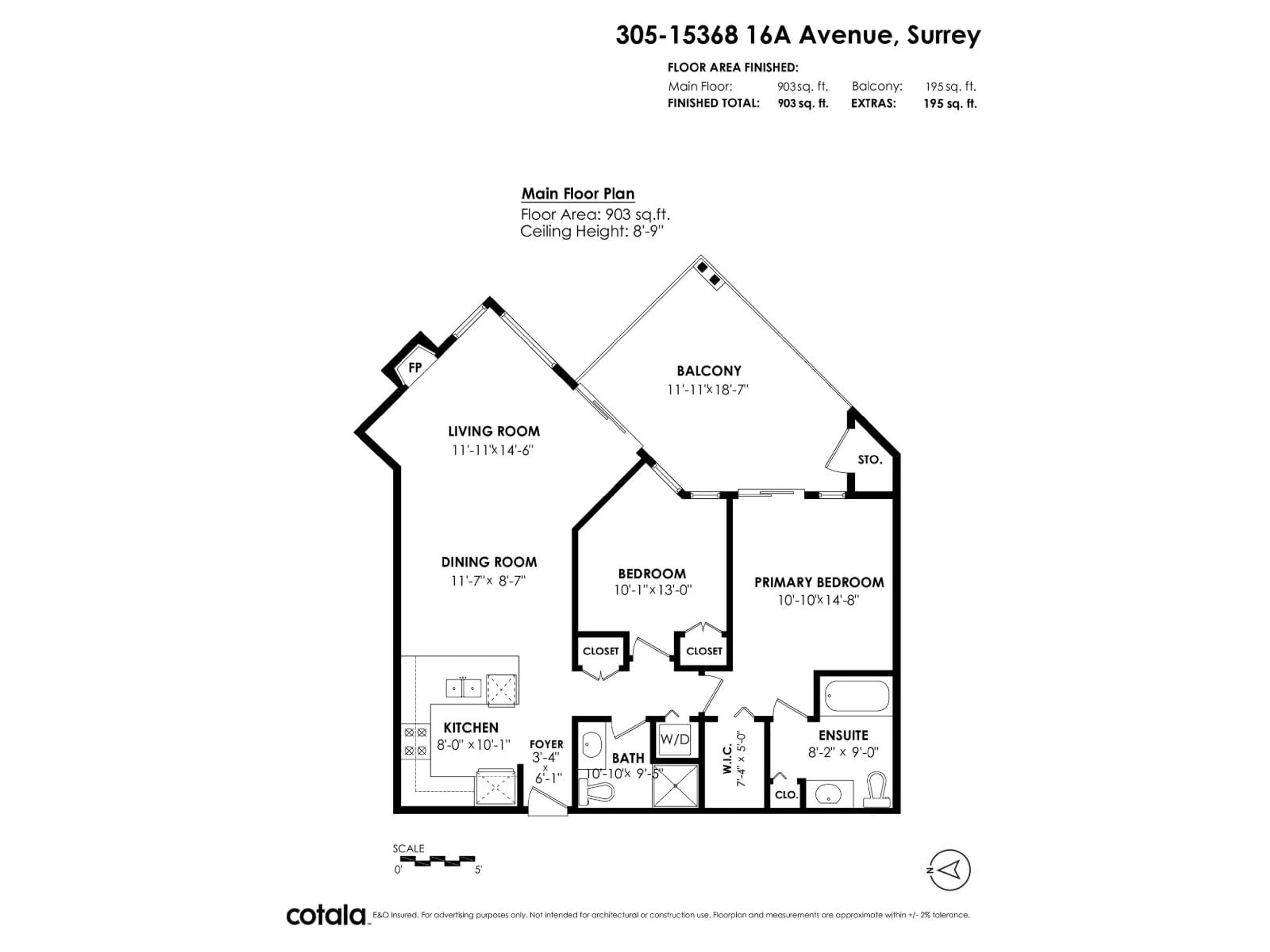 Floor plan for 305 - 15368 16A AVENUE, Surrey British Columbia V4A1S9