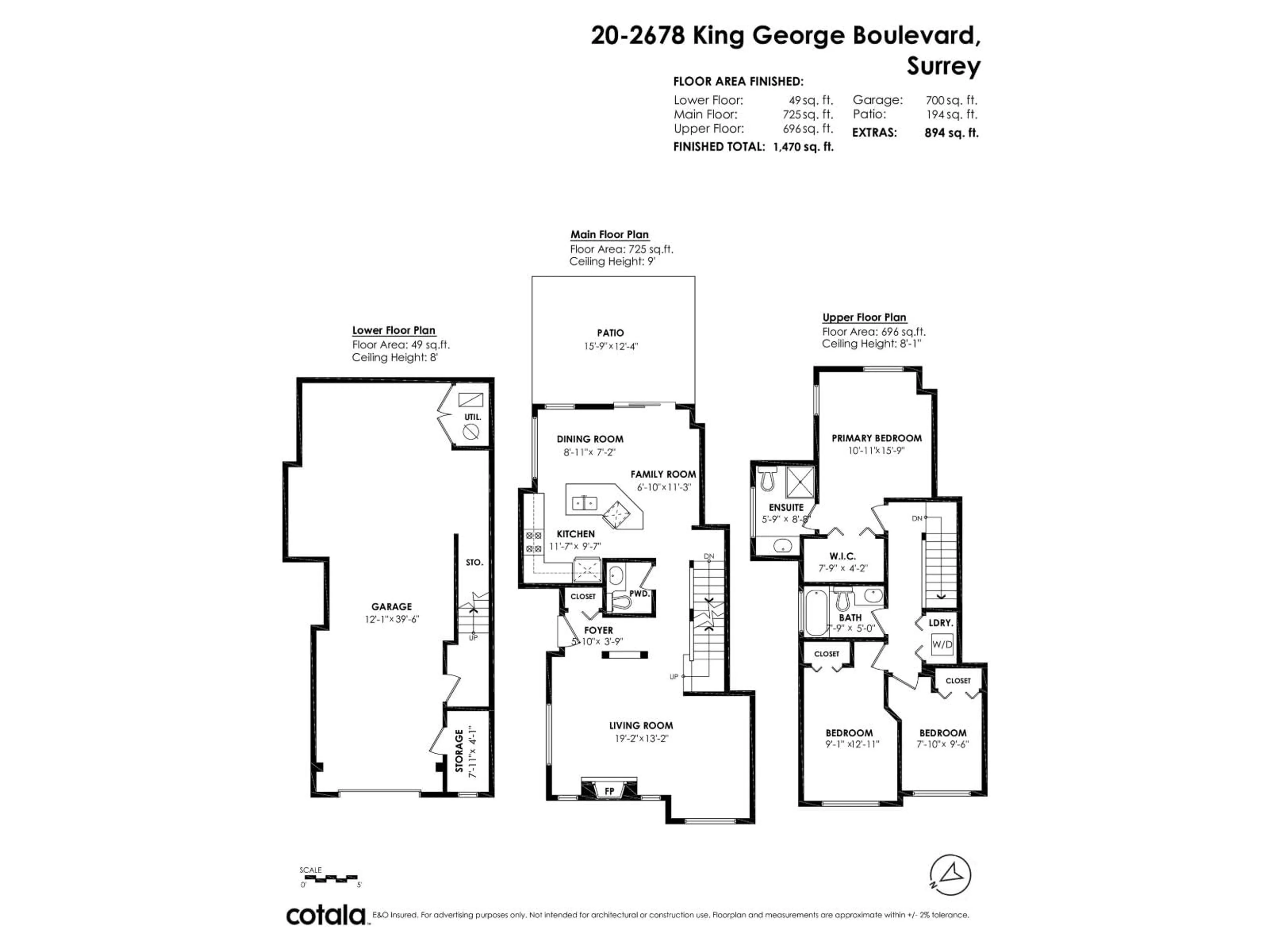 Floor plan for 20 - 2678 KING GEORGE BOULEVARD, Surrey British Columbia V4P1H6