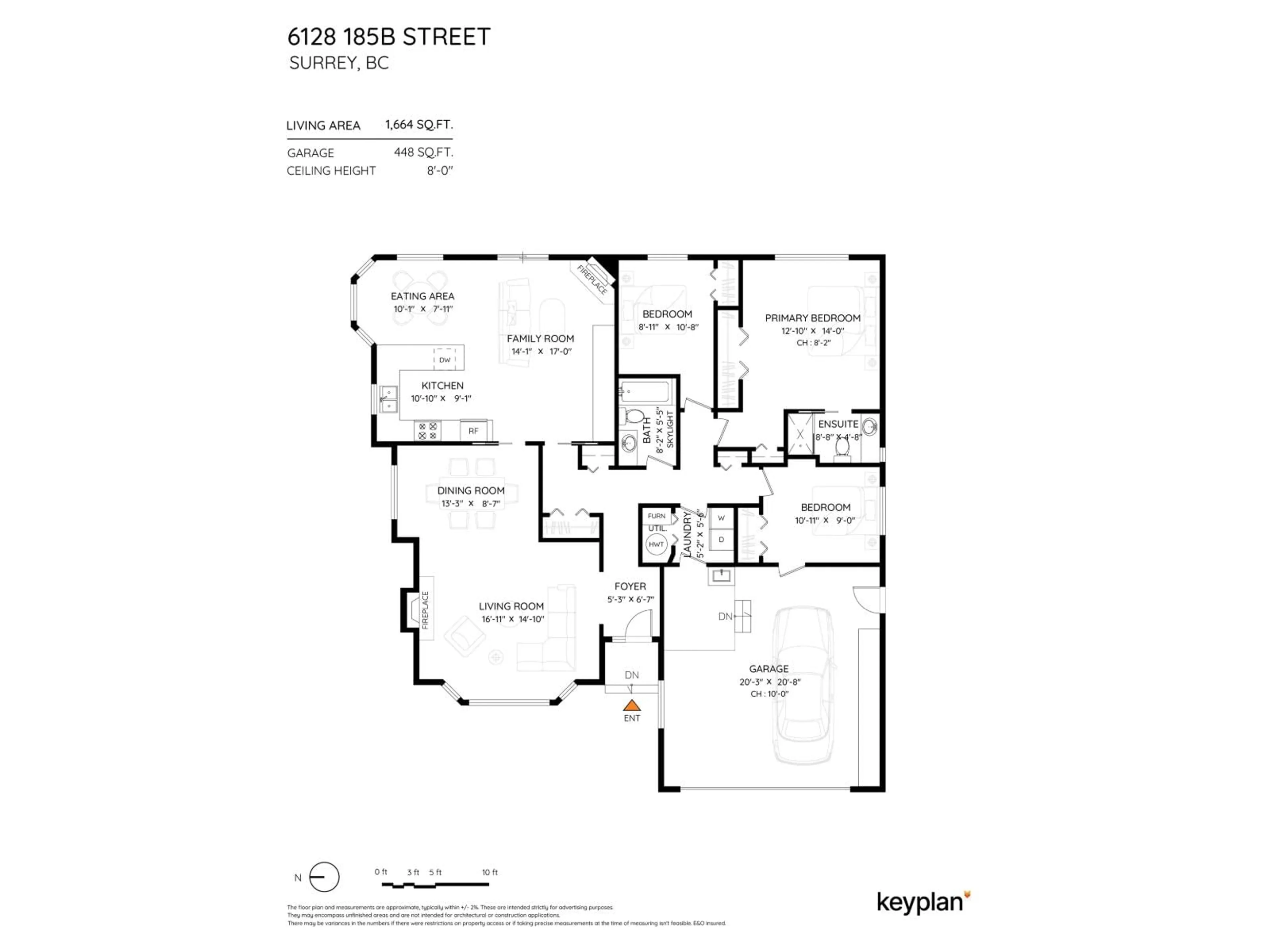 Floor plan for 6128 185B STREET, Surrey British Columbia V3S7P6