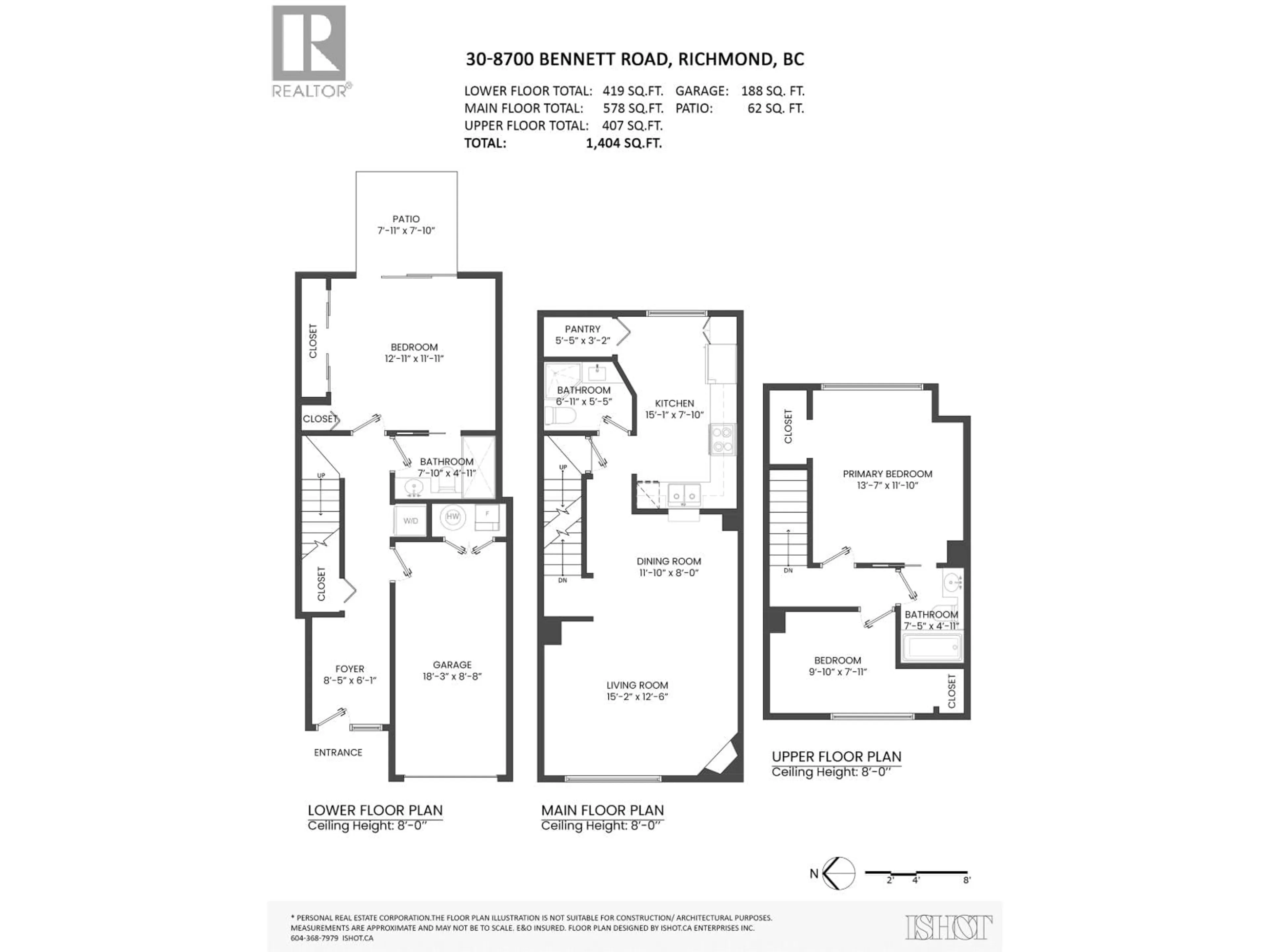 Floor plan for 30 - 8700 BENNETT ROAD, Richmond British Columbia V6Y1N7