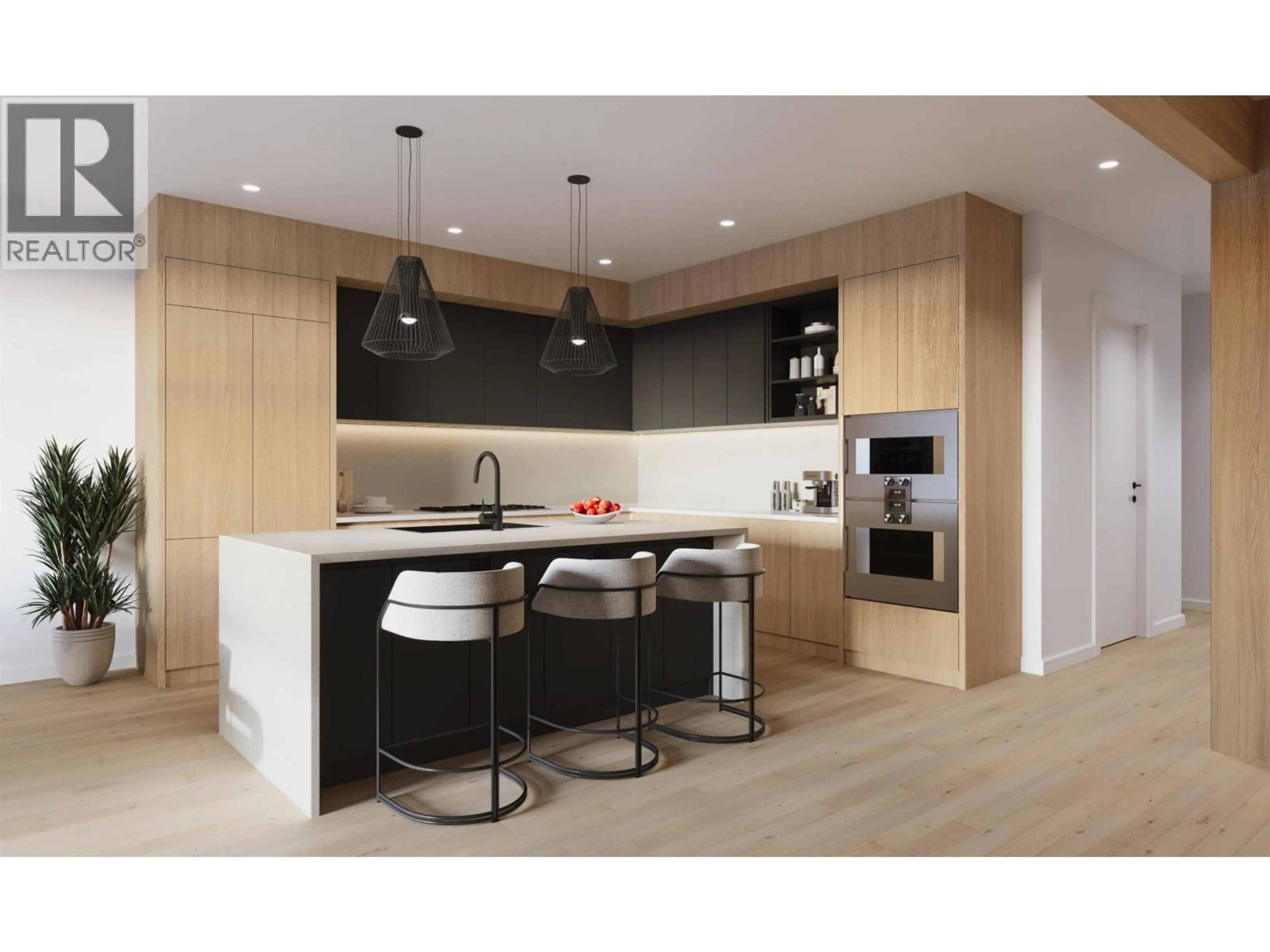 Contemporary kitchen, wood/laminate floor for 201 - 4445 10TH AVENUE, Vancouver British Columbia V6R2H8