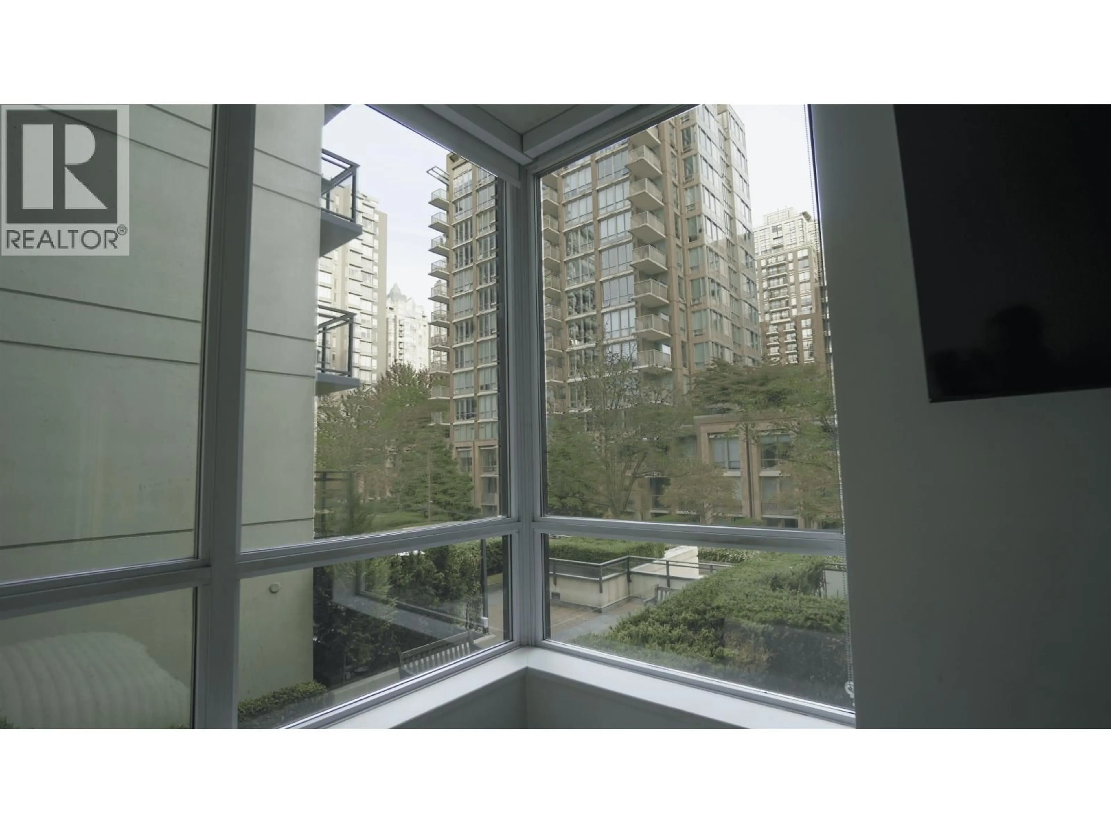 Balcony in the apartment, city buildings view from balcony for 312 - 1082 SEYMOUR STREET, Vancouver British Columbia V6B1X9