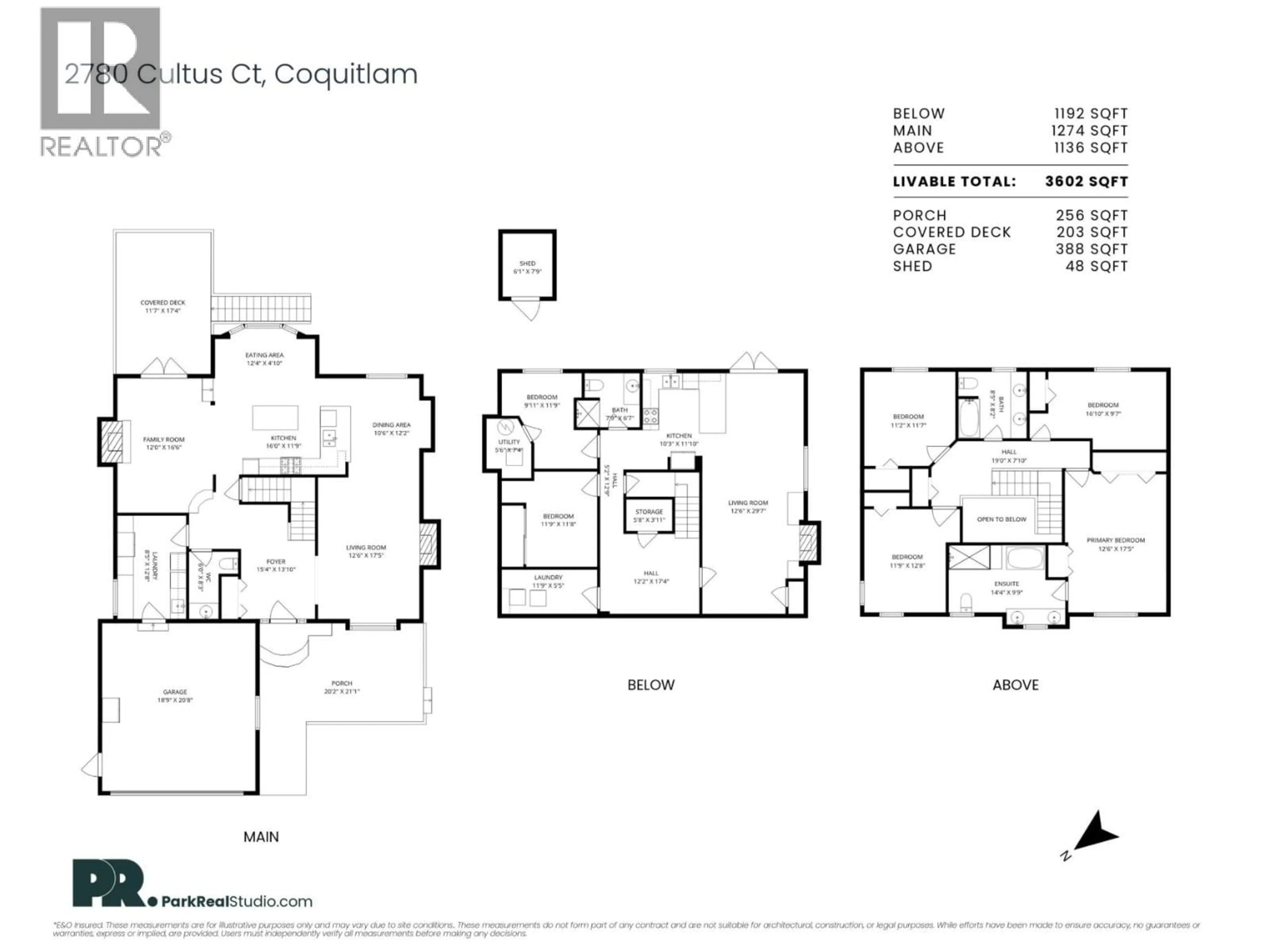 Floor plan for 2780 CULTUS COURT, Coquitlam British Columbia V3C5A8