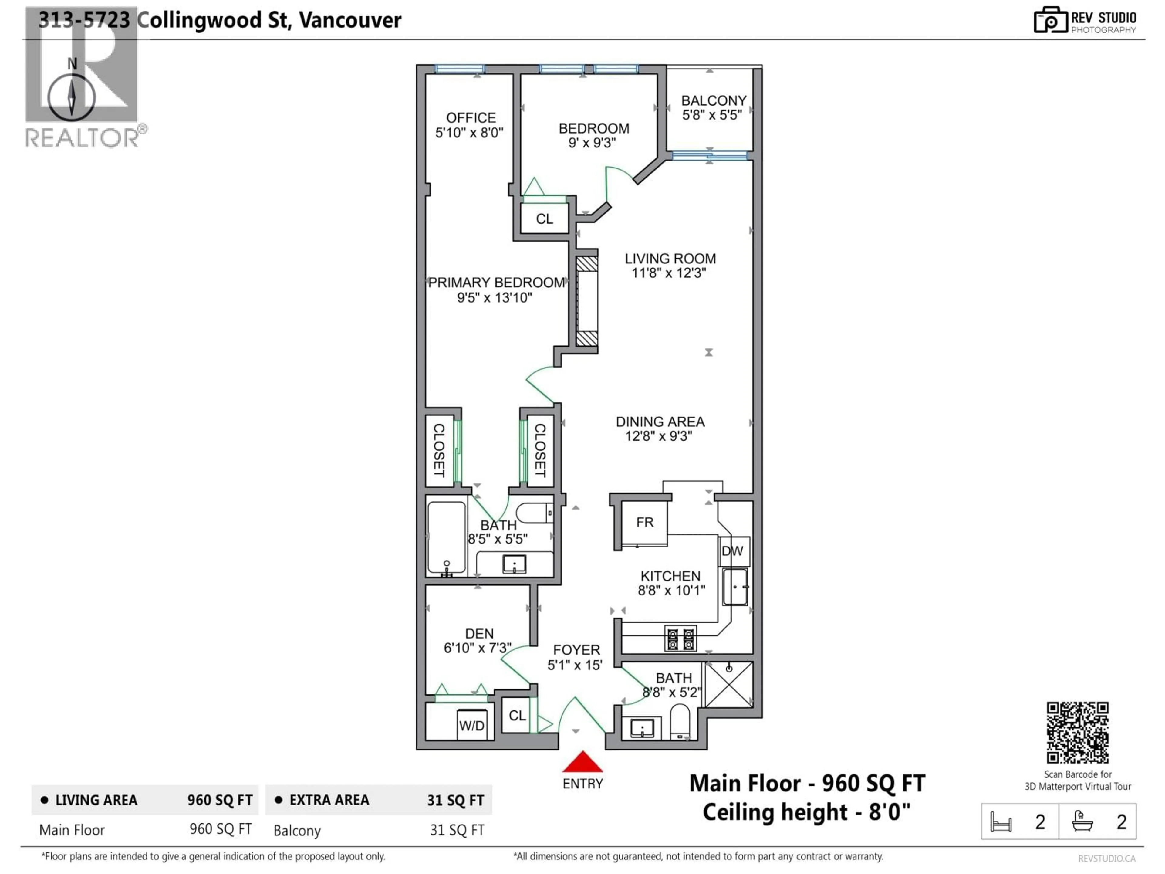 Floor plan for 313 - 5723 COLLINGWOOD STREET, Vancouver British Columbia V6N4K6