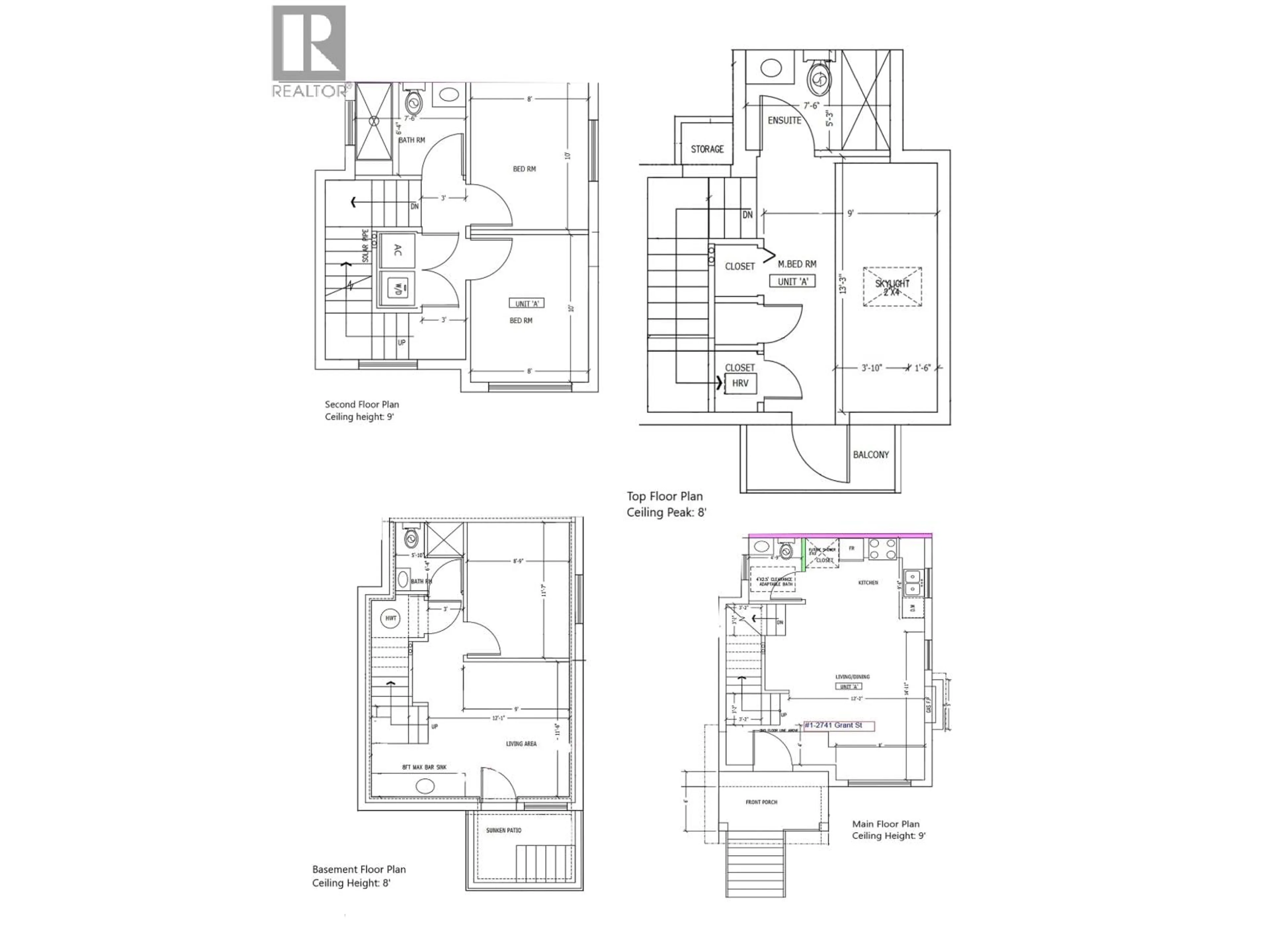 Floor plan for 1 - 2741 GRANT STREET, Vancouver British Columbia V5K3H1