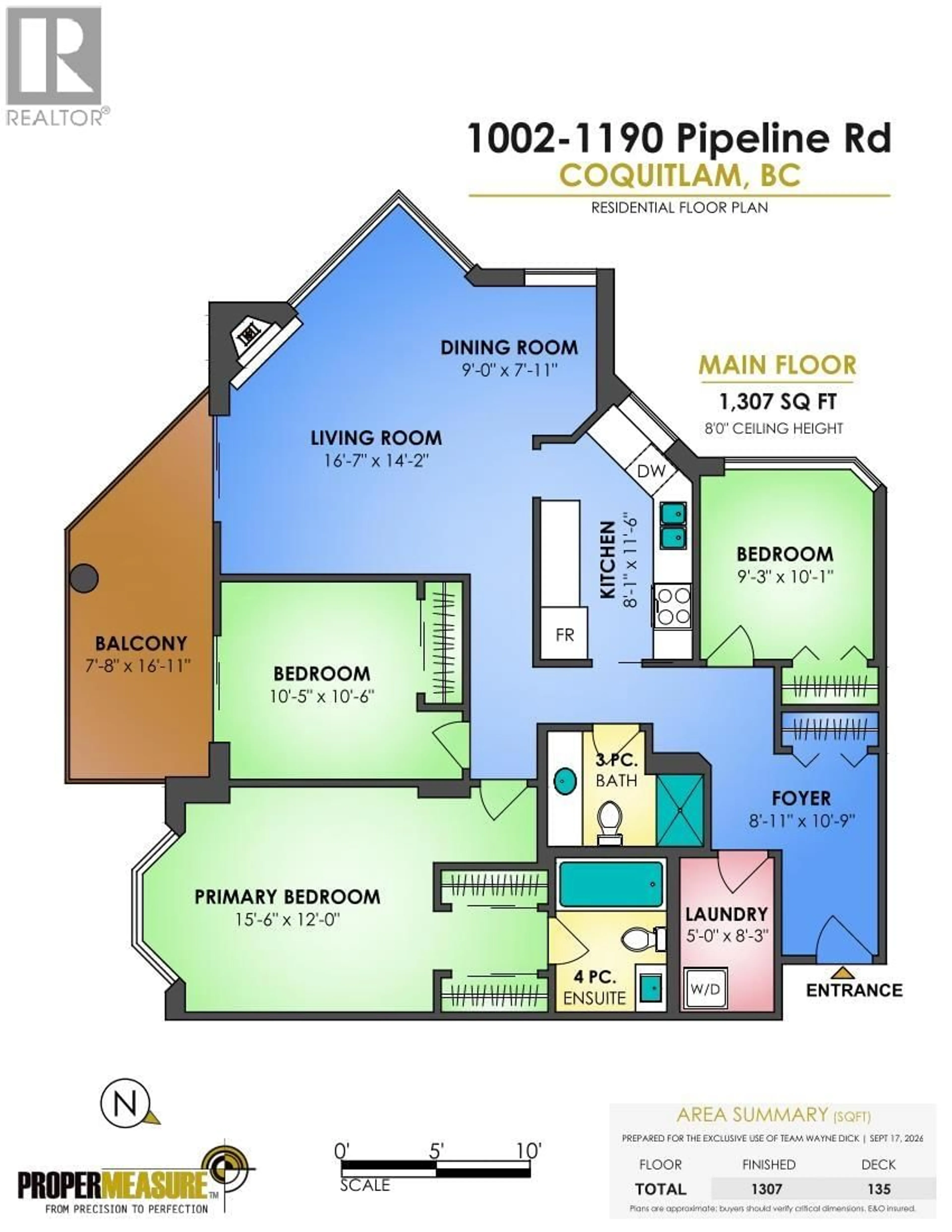 Floor plan for 1002 - 1190 PIPELINE ROAD, Coquitlam British Columbia V3B7T9