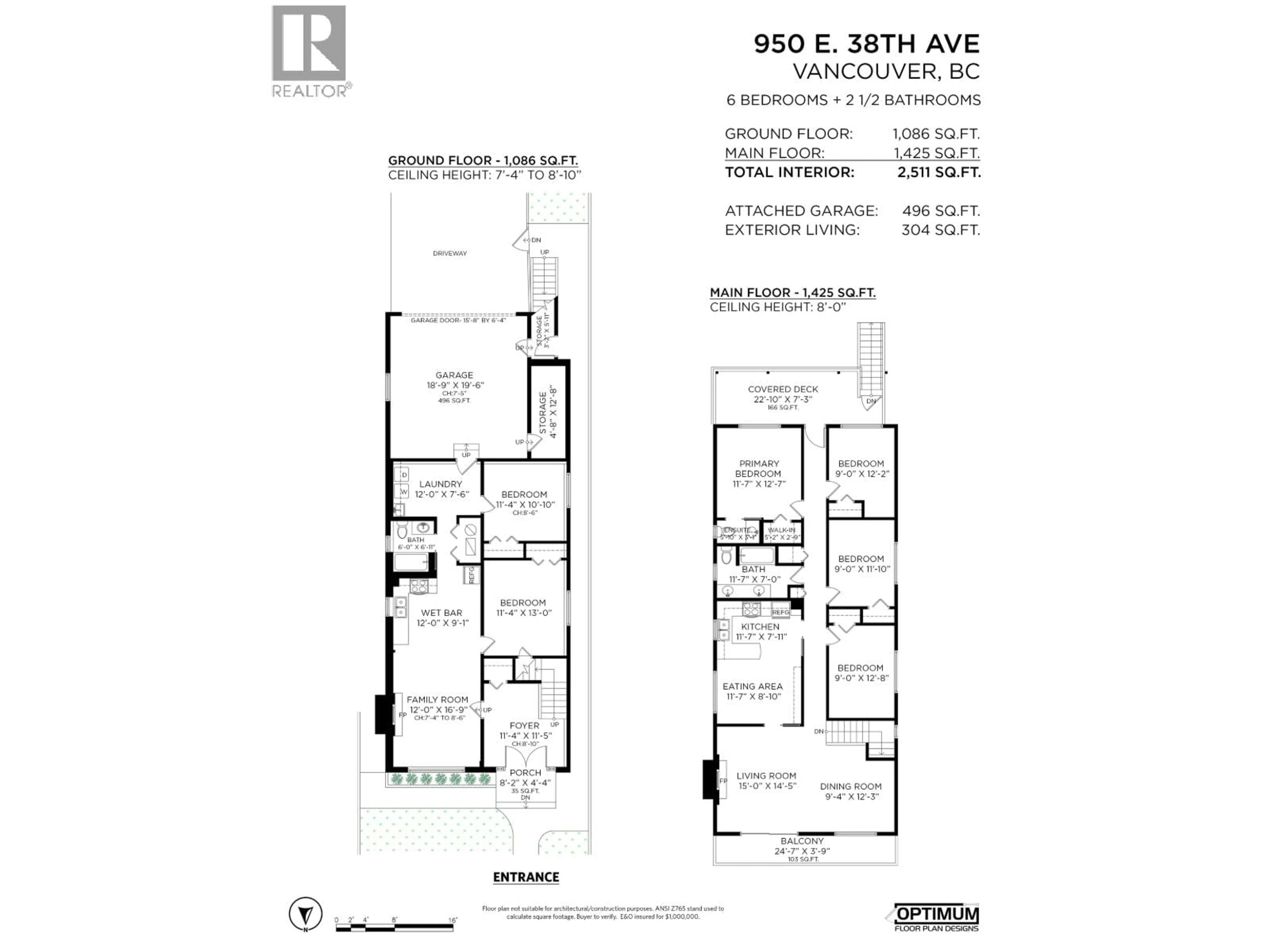 Floor plan for 950 38TH AVENUE, Vancouver British Columbia V5W1J3