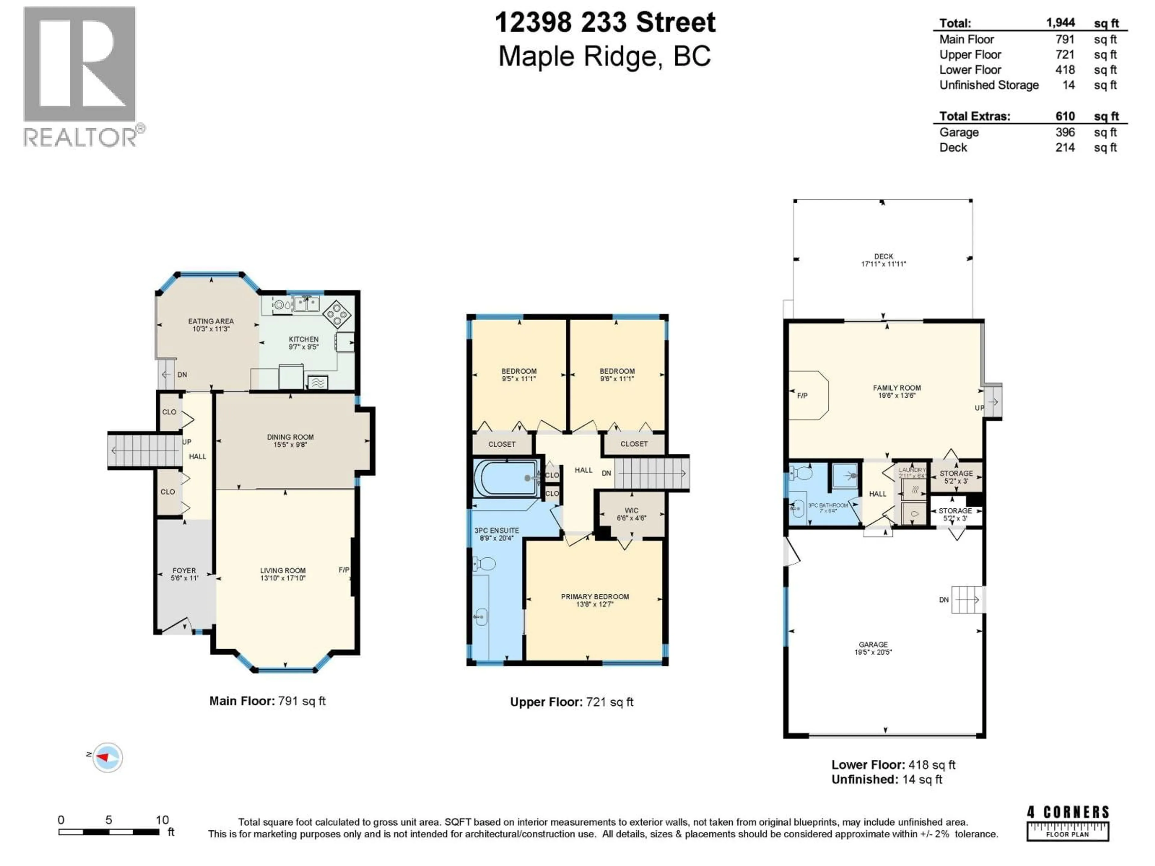 Floor plan for 12398 233 STREET, Maple Ridge British Columbia V2X9X6