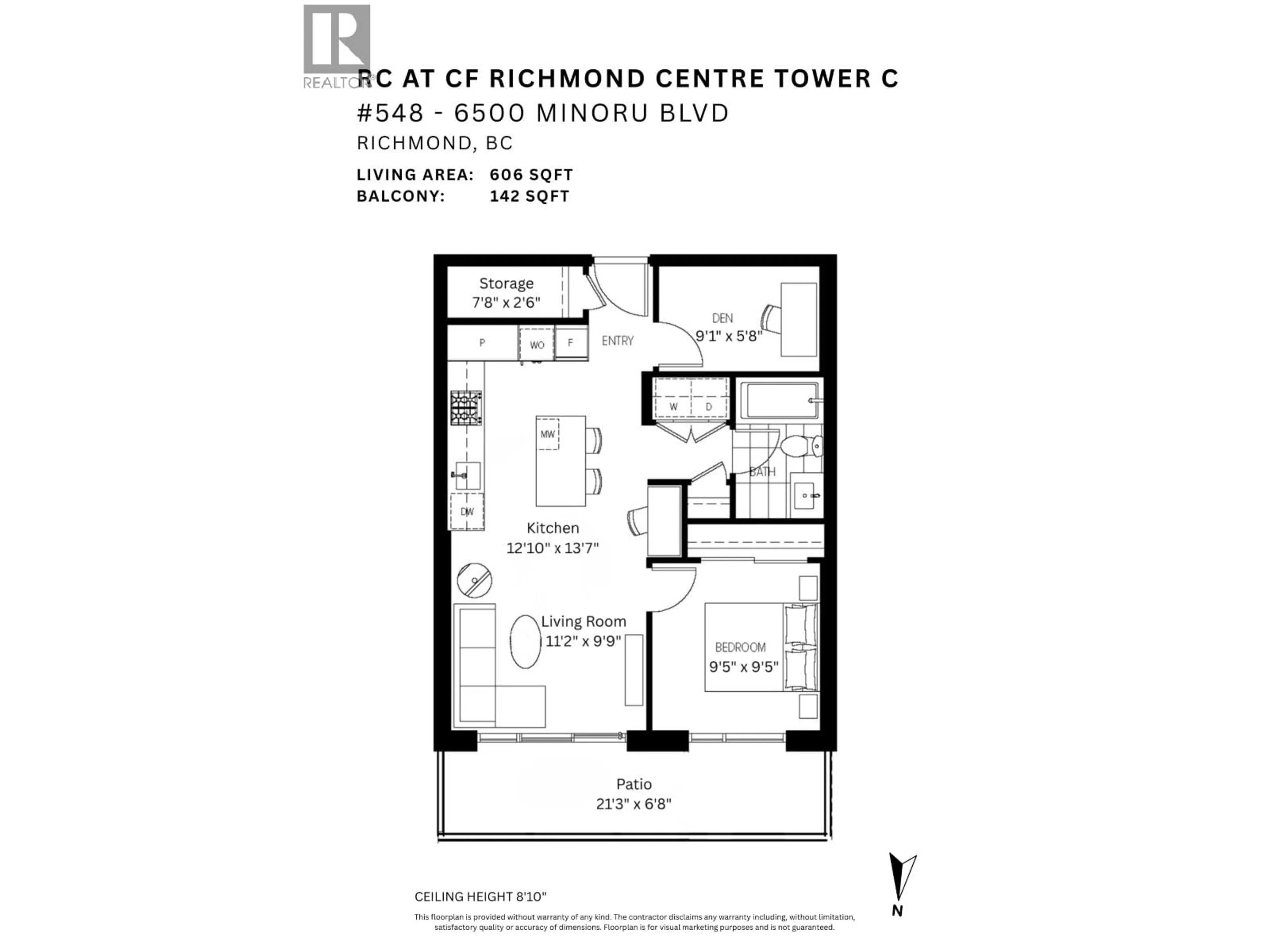 Floor plan for 548 - 6500 MINORU BOULEVARD, Richmond British Columbia V6Y0N2
