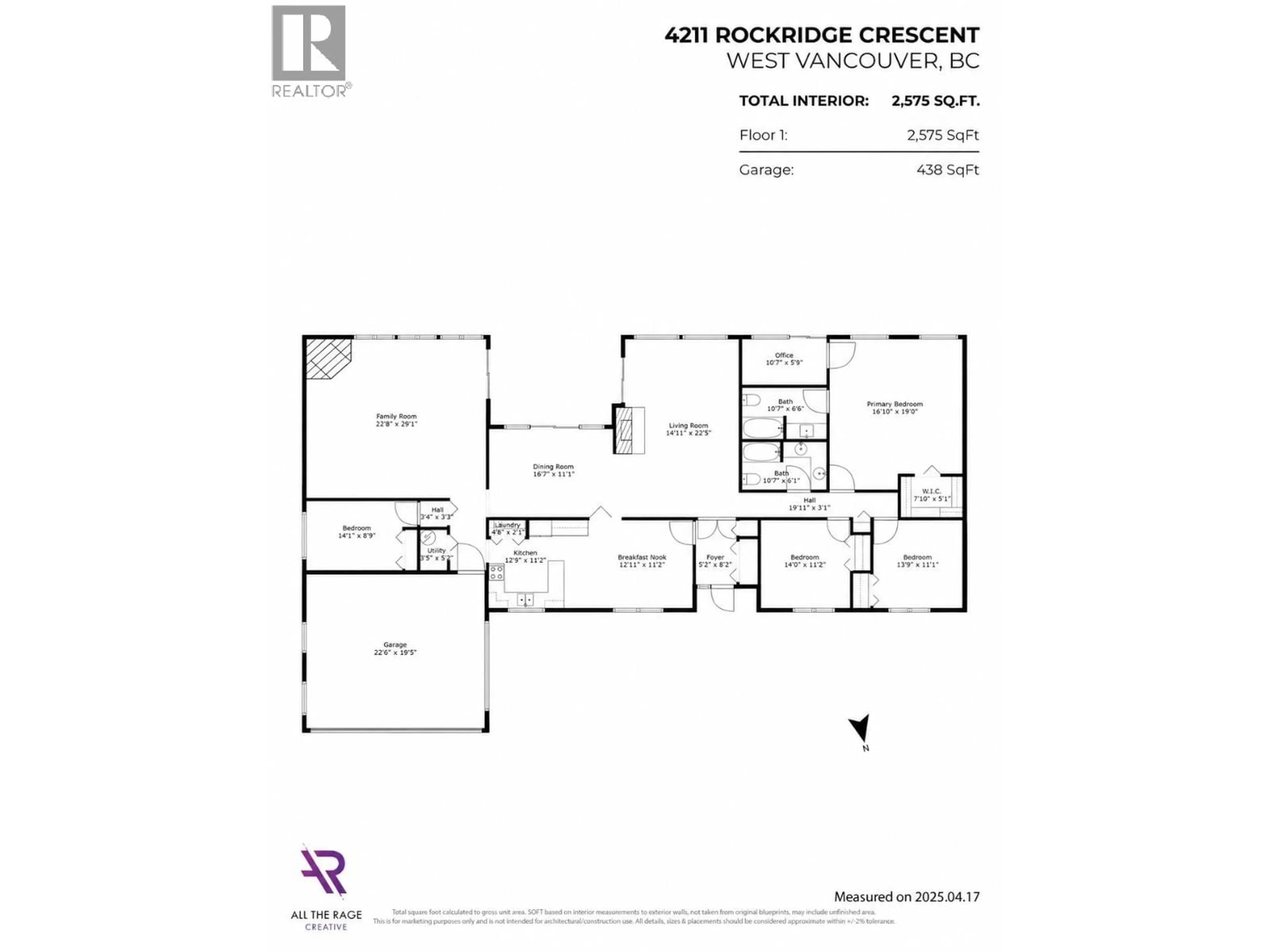 Floor plan for 4211 ROCKRIDGE CRESCENT, West Vancouver British Columbia V7W1A9