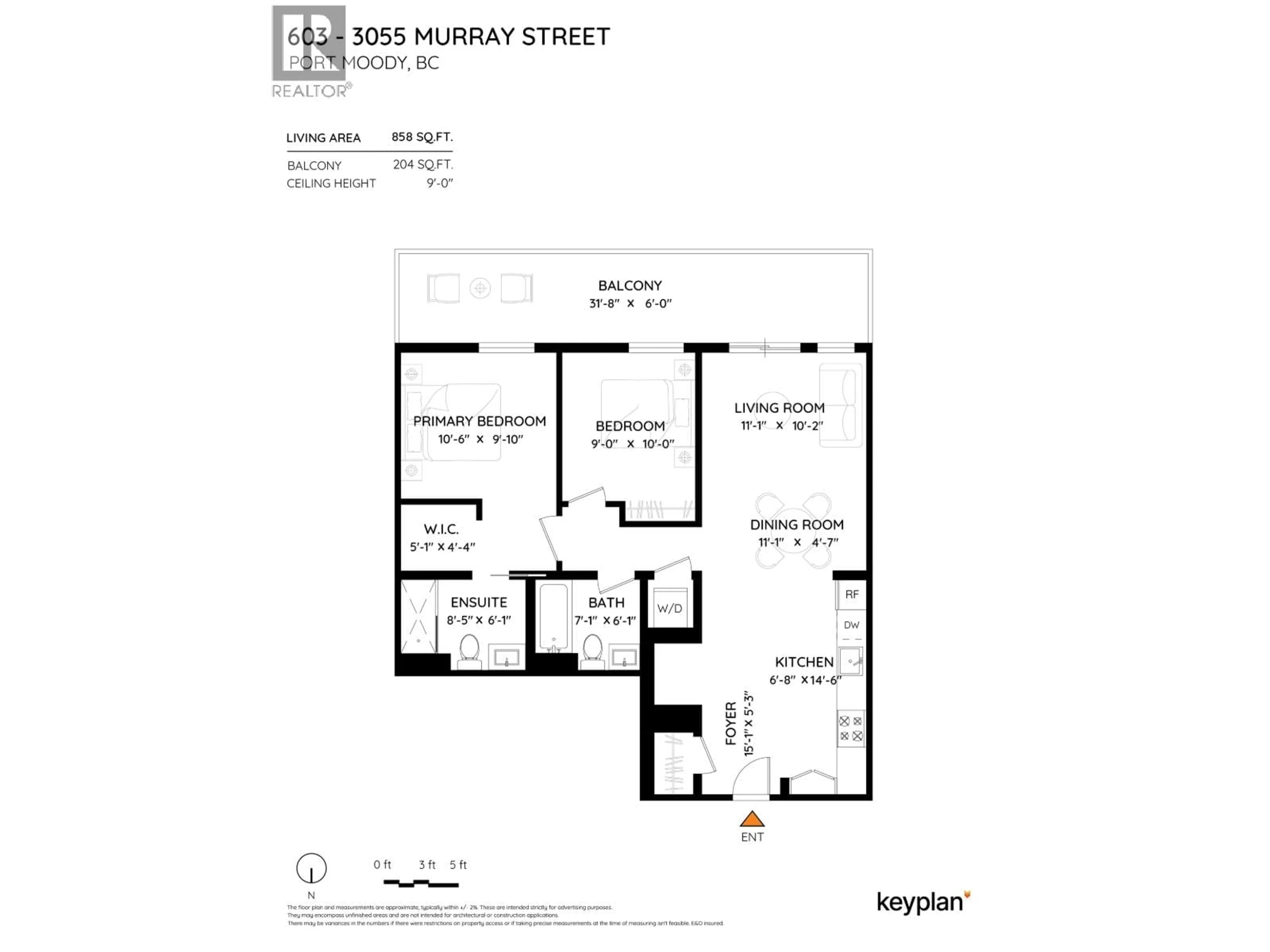 Floor plan for 603 - 3055 MURRAY STREET, Port Moody British Columbia V3H0P4