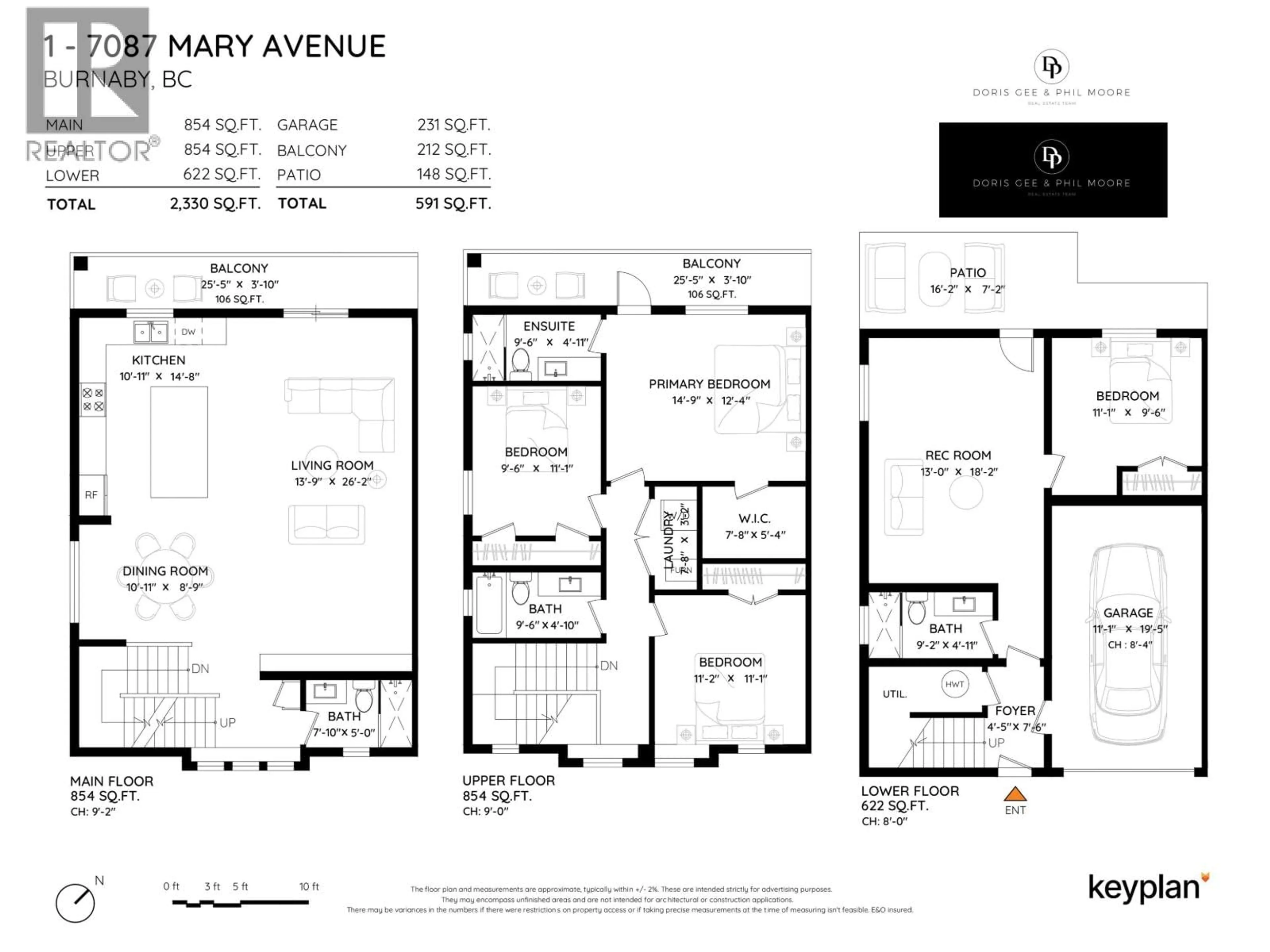 Floor plan for 1 - 7087 MARY AVENUE, Burnaby British Columbia V5E3K1