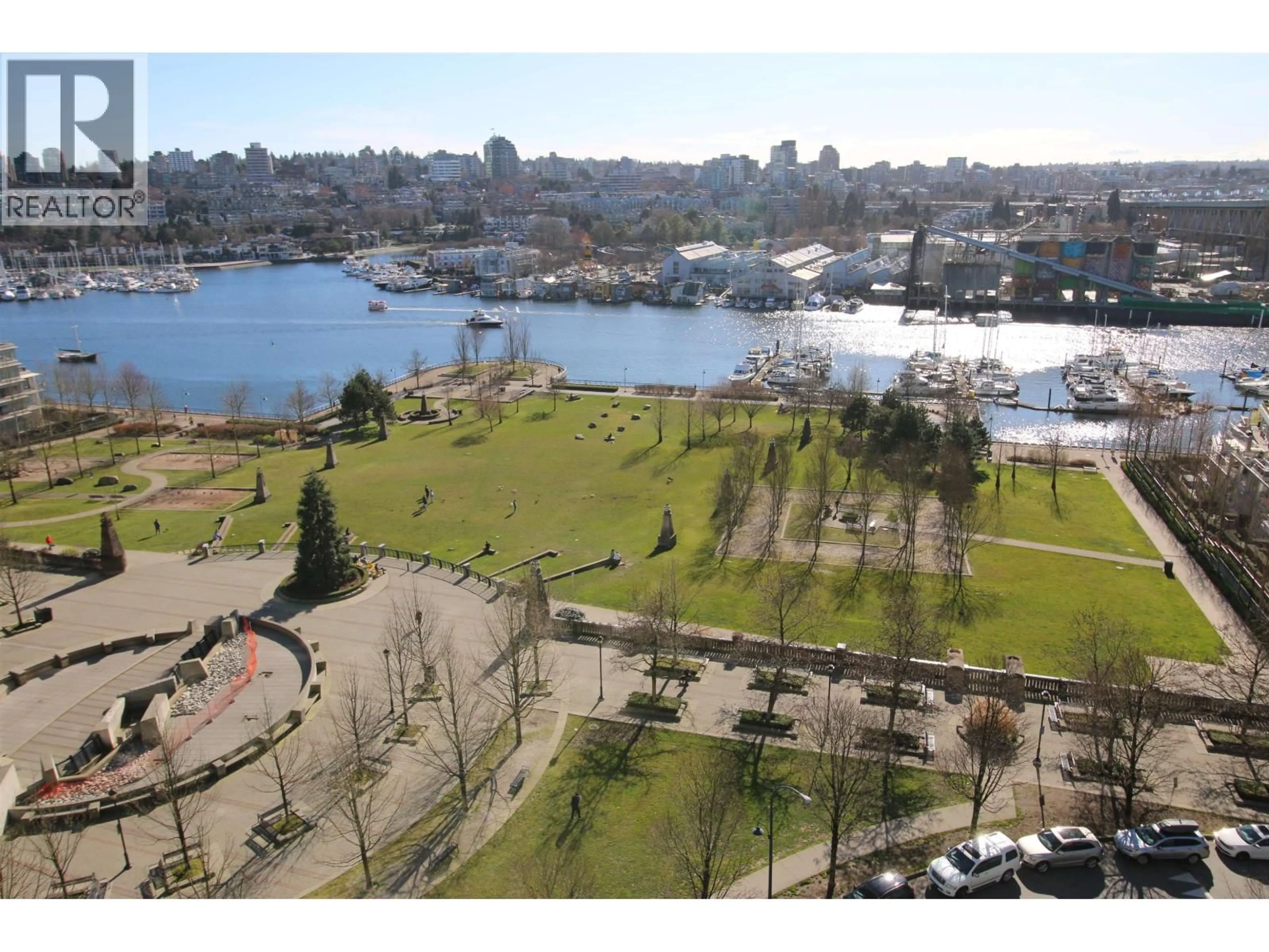 A pic from outside/outdoor area/front of a property/back of a property/a pic from drone, water/lake/river/ocean view for 1606 - 583 BEACH CRESCENT, Vancouver British Columbia V6Z3E6