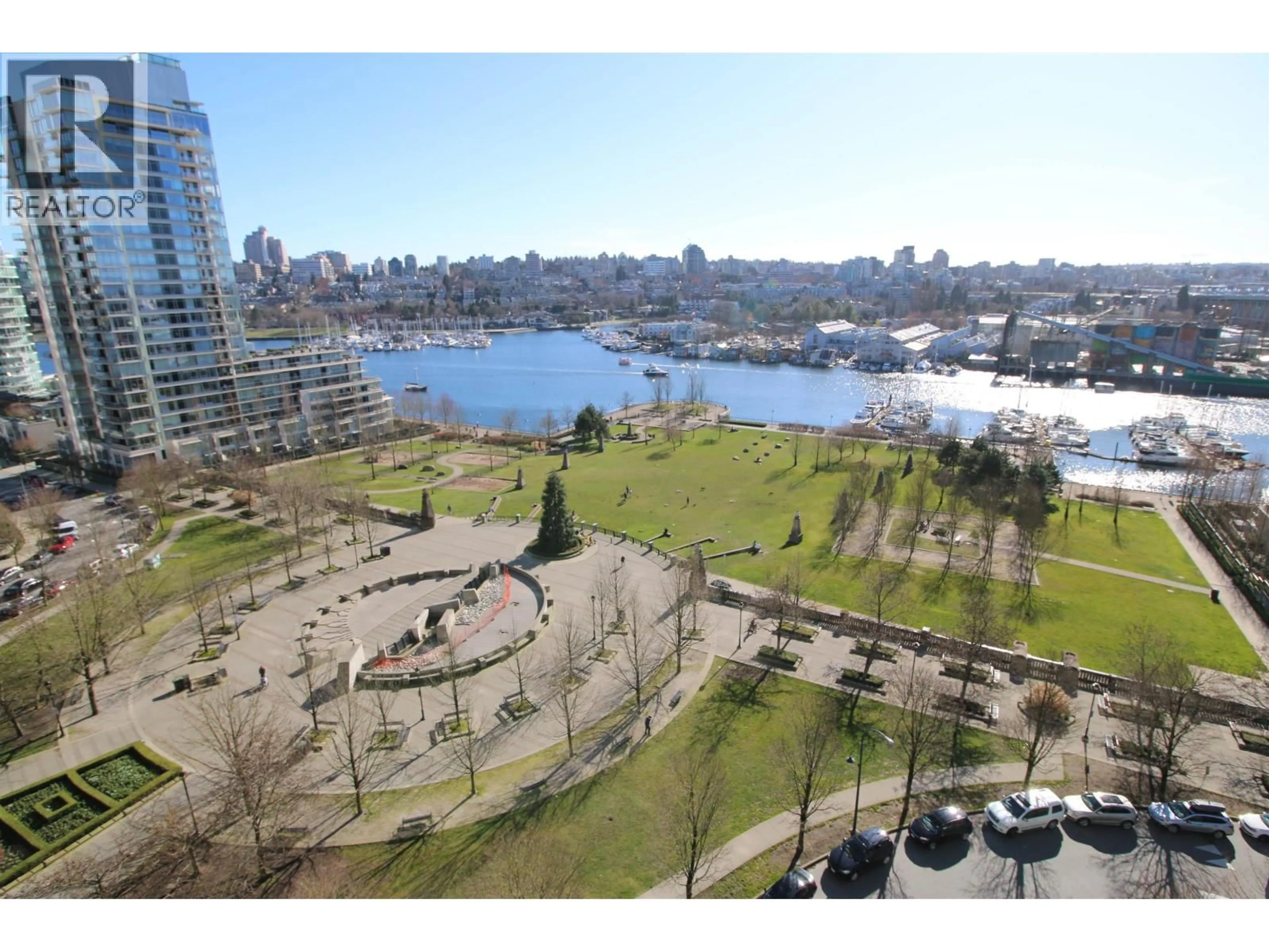 A pic from outside/outdoor area/front of a property/back of a property/a pic from drone, water/lake/river/ocean view for 1606 - 583 BEACH CRESCENT, Vancouver British Columbia V6Z3E6
