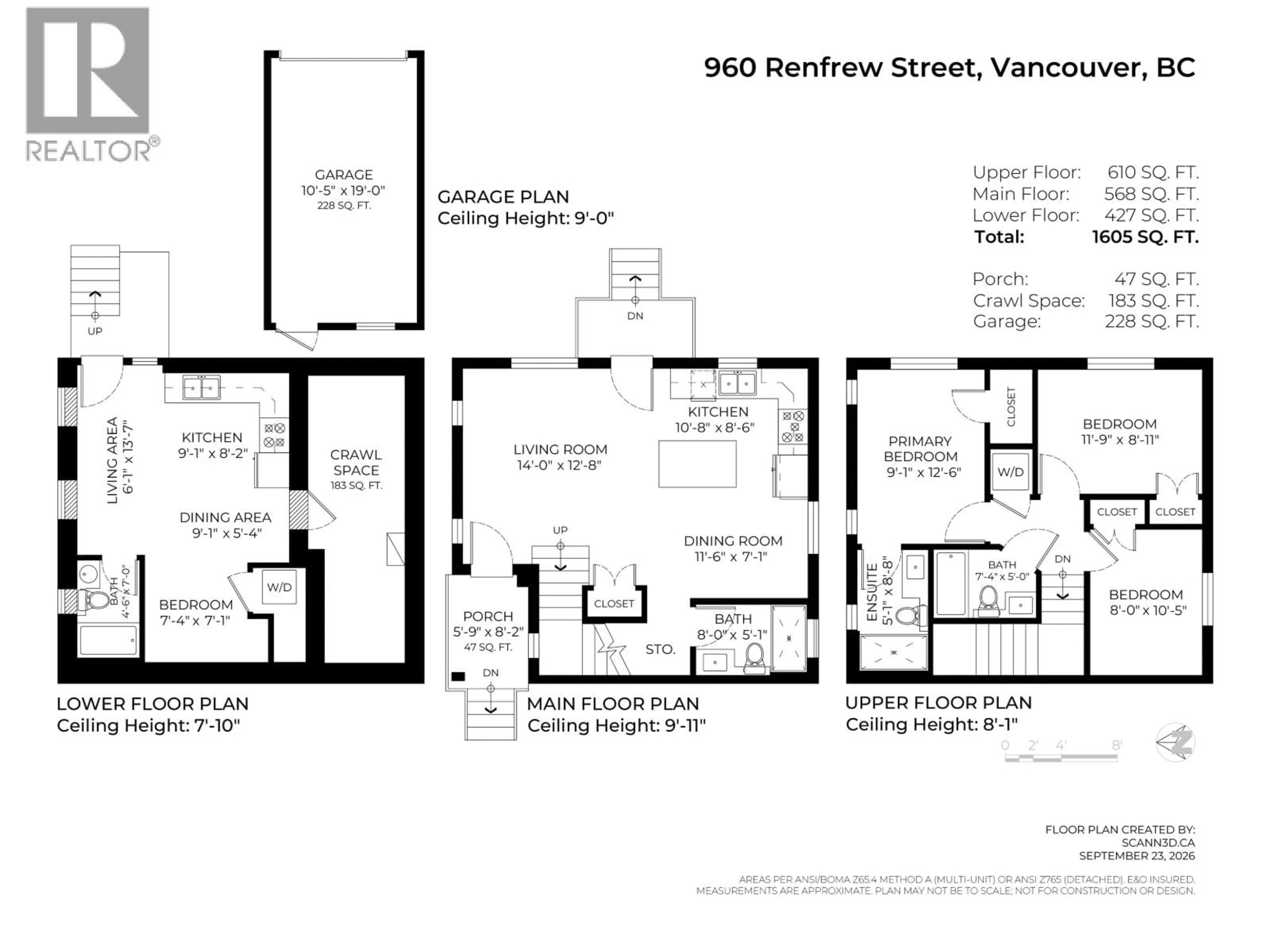 Floor plan for 960 RENFREW STREET, Vancouver British Columbia V5K4B8