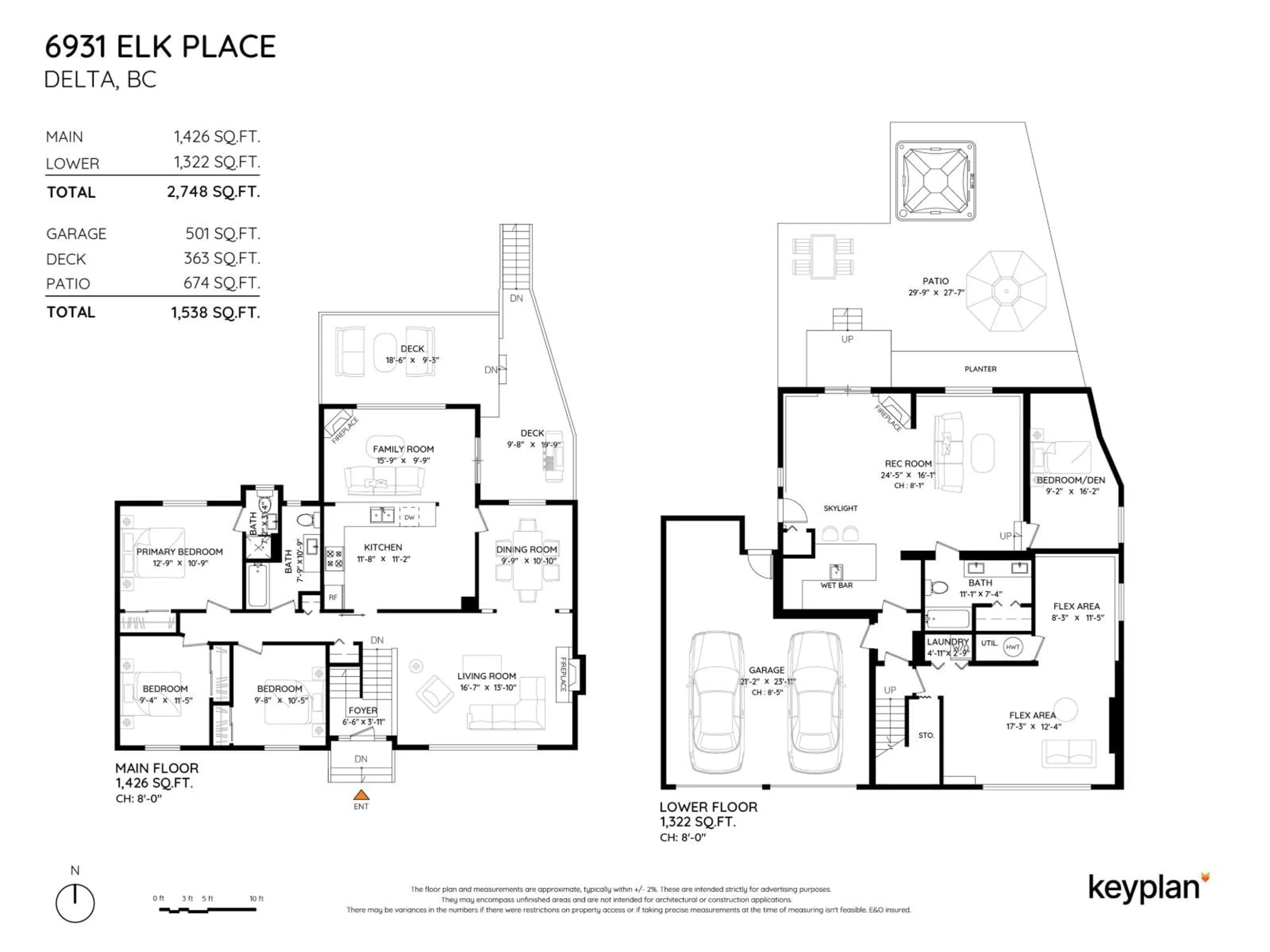 Floor plan for 6931 ELK PLACE, Delta British Columbia V4E2B7