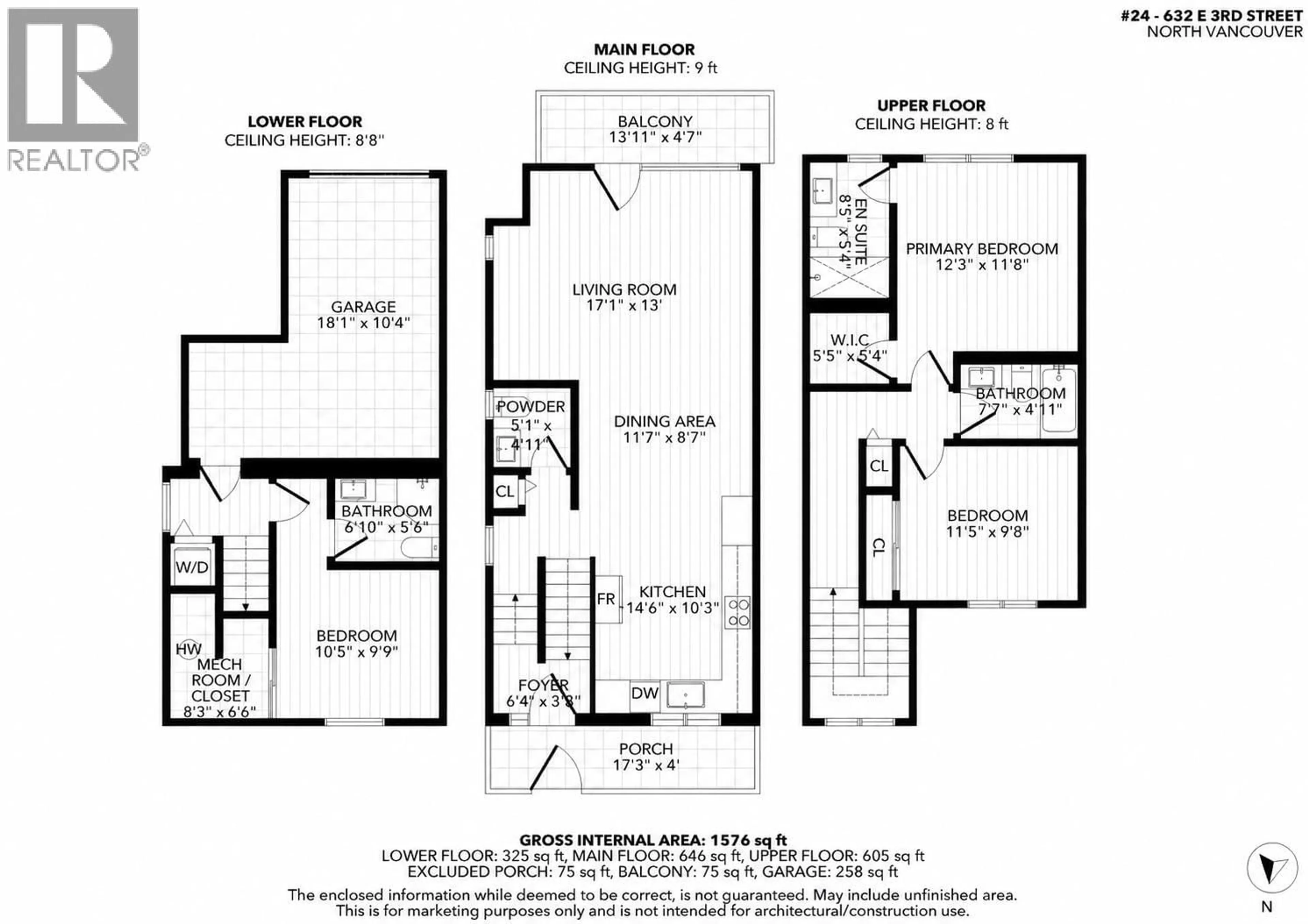 Floor plan for 24 - 632 3RD STREET, North Vancouver British Columbia V7L0J1