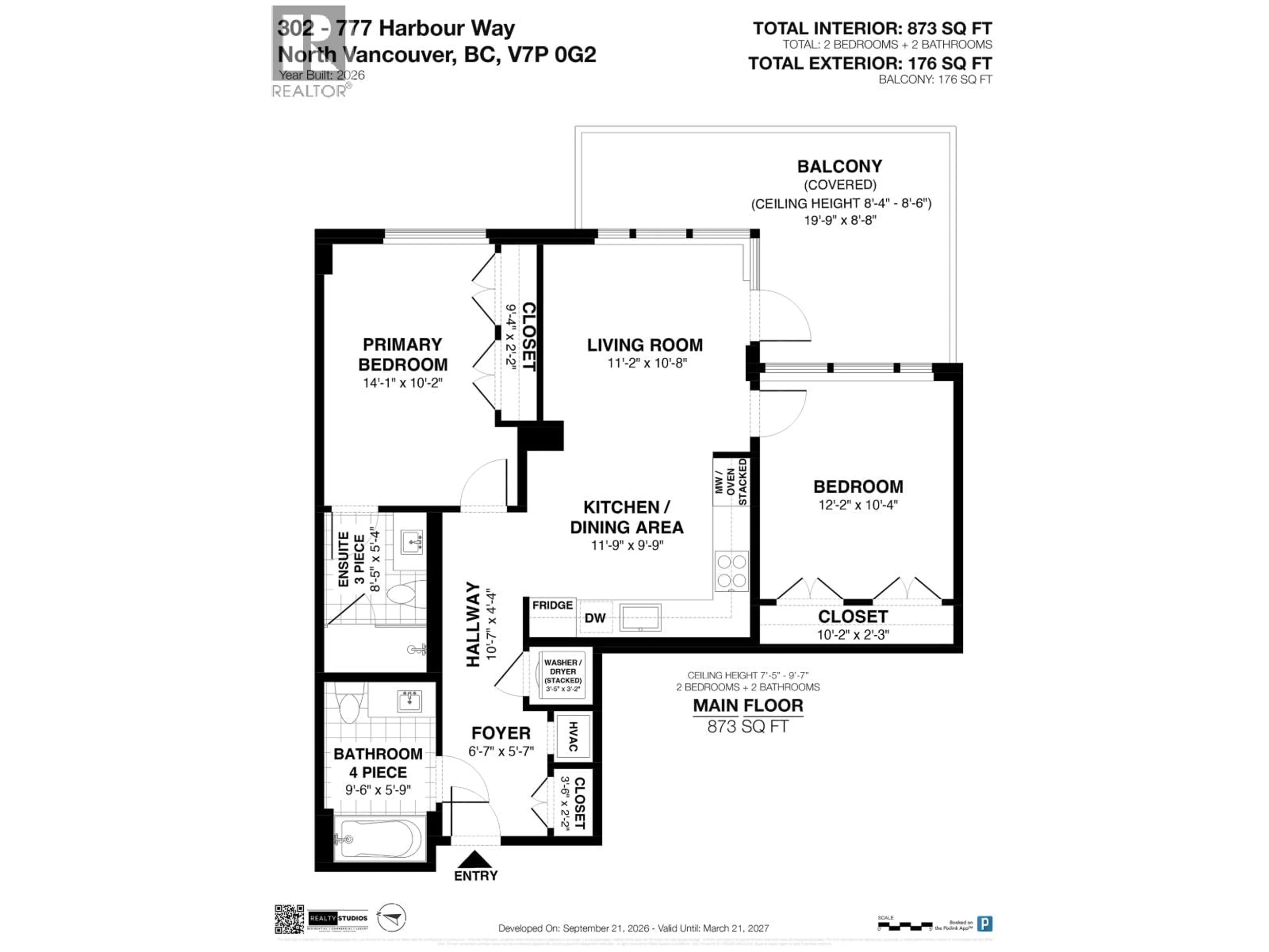 Floor plan for 302 - 777 HARBOUR WAY, North Vancouver British Columbia V7P0G2