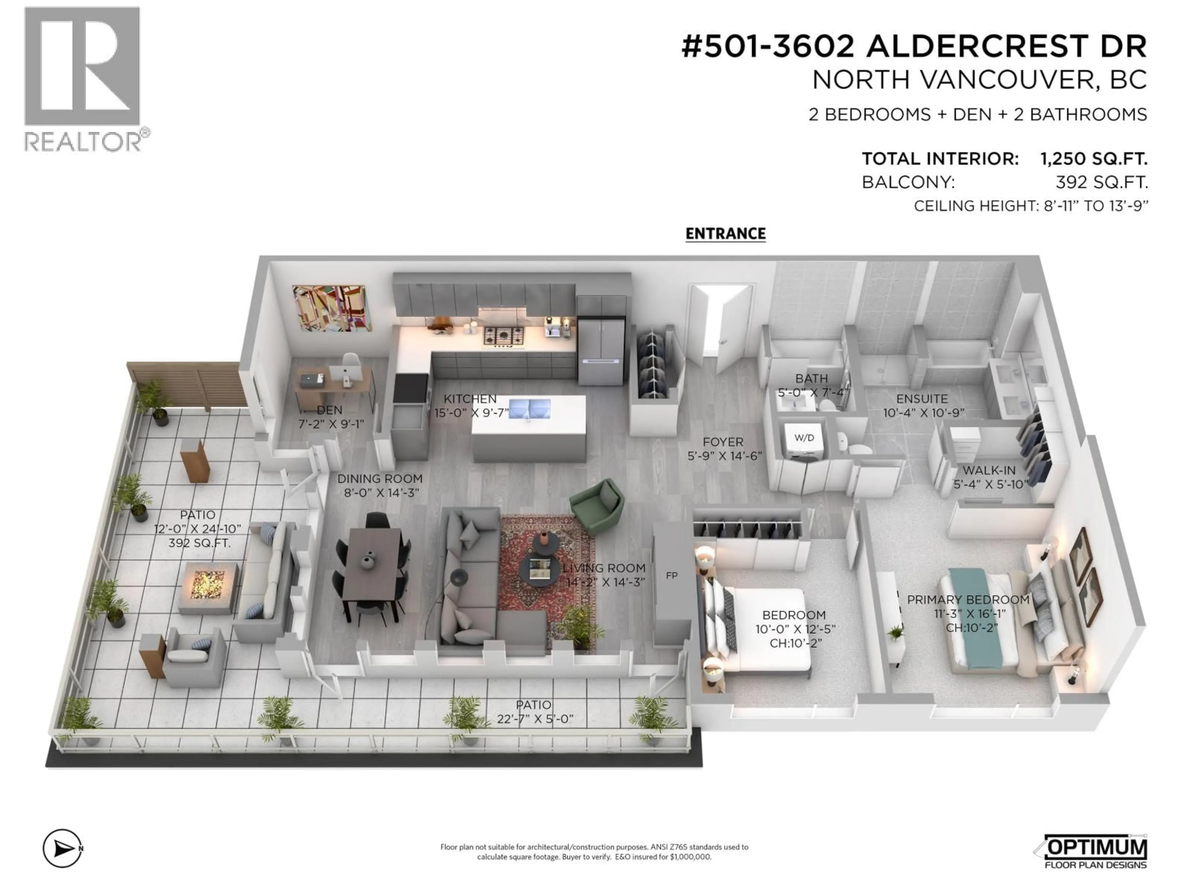 Floor plan for 501 - 3602 ALDERCREST DRIVE, North Vancouver British Columbia V7G0A2