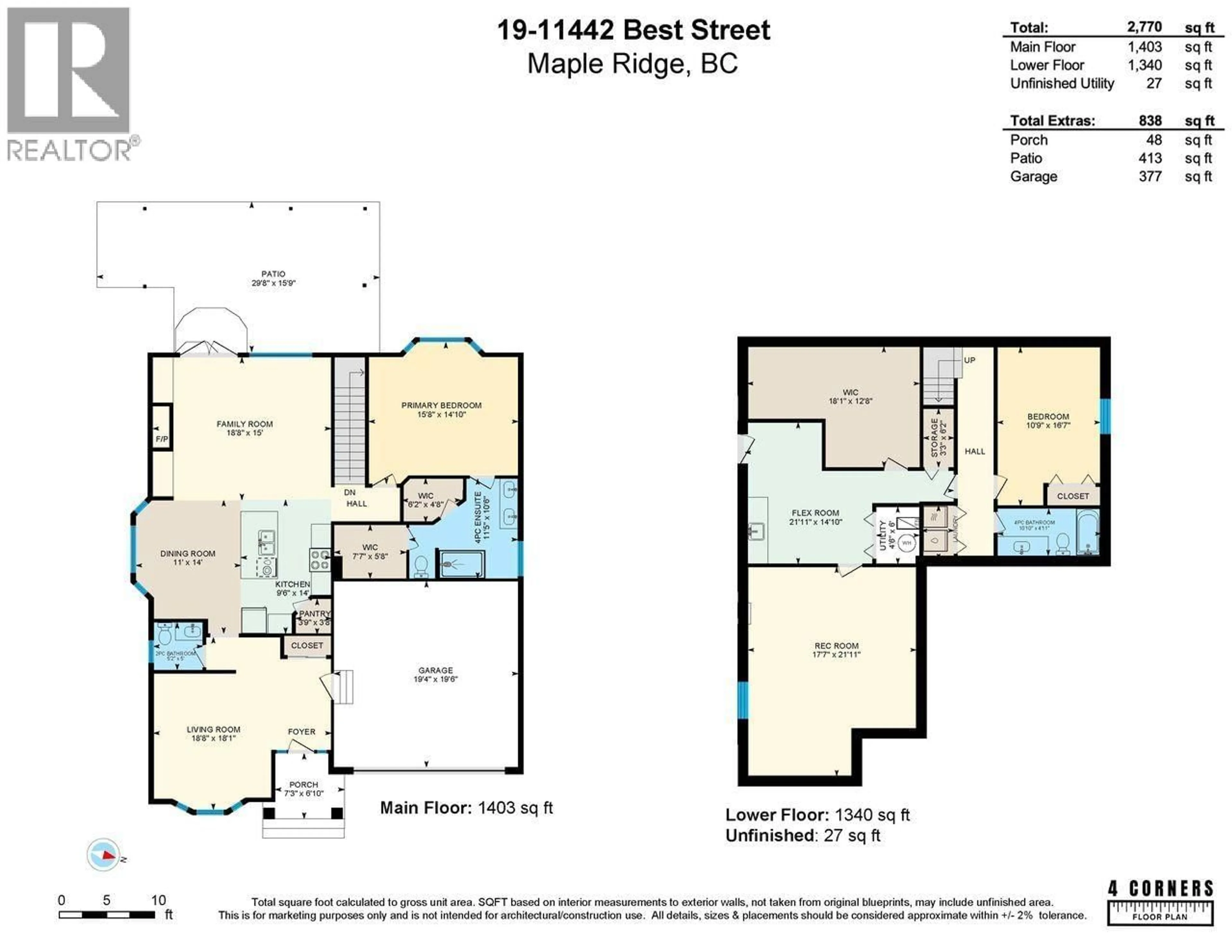 Floor plan for 19 - 11442 BEST STREET, Maple Ridge British Columbia V2X7C7