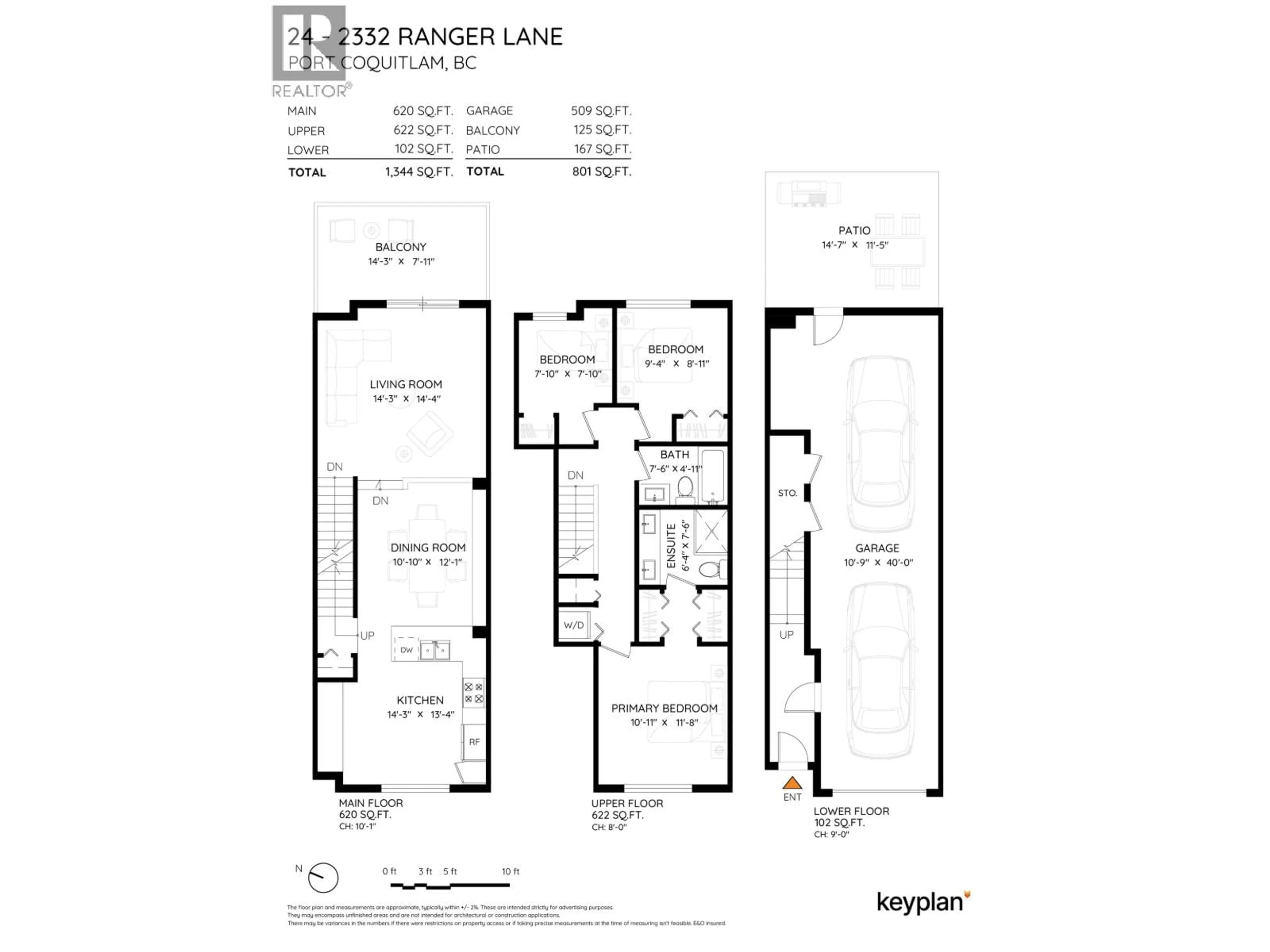 Floor plan for 24 - 2332 RANGER LANE, Port Coquitlam British Columbia V3B0J4