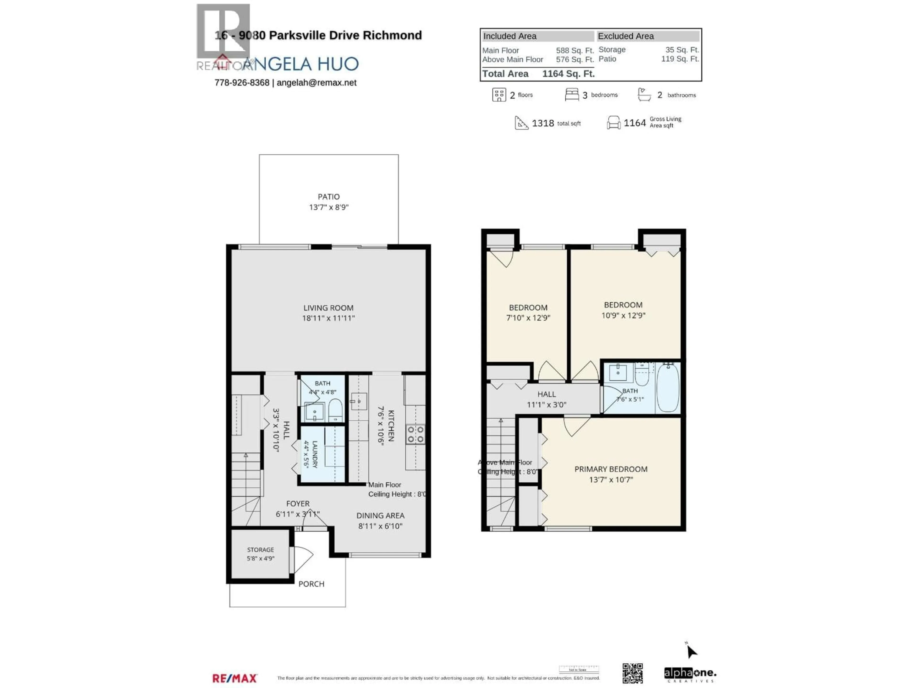 Floor plan for 16 - 9080 PARKSVILLE DRIVE, Richmond British Columbia V7E4N9
