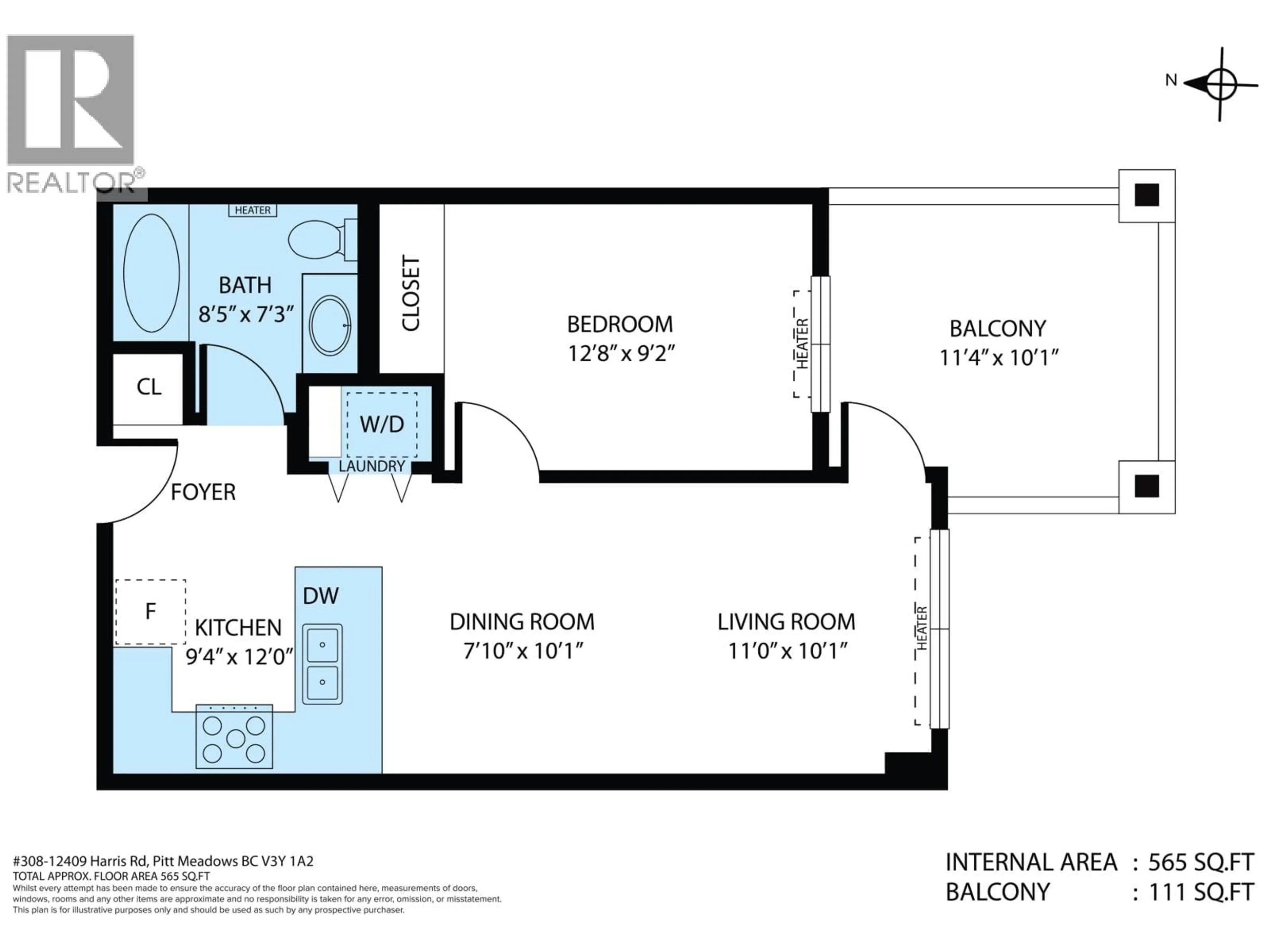 Floor plan for 308 - 12409 HARRIS ROAD, Pitt Meadows British Columbia V3Y0E7