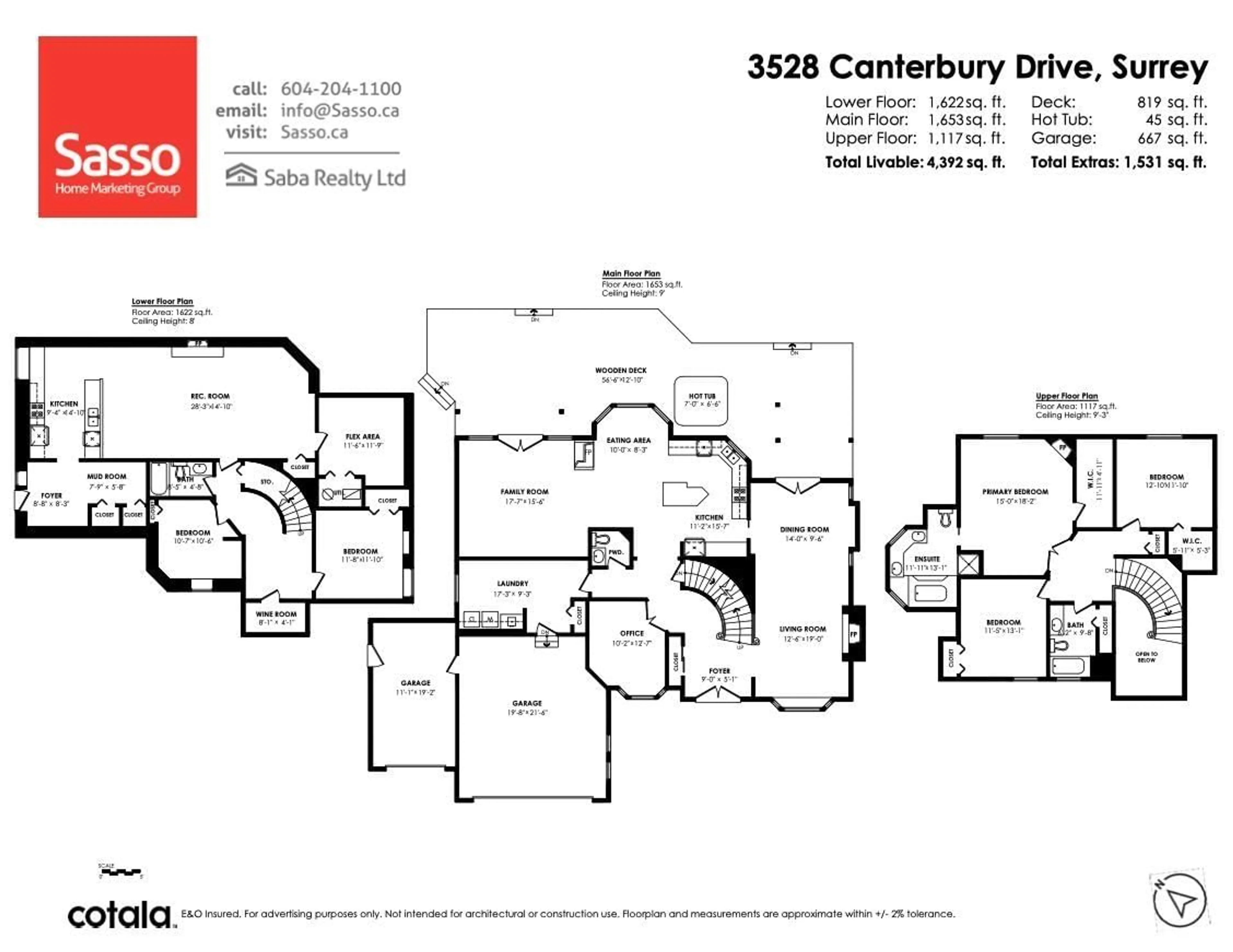 Floor plan for 3528 CANTERBURY DRIVE, Surrey British Columbia V3Z0G8