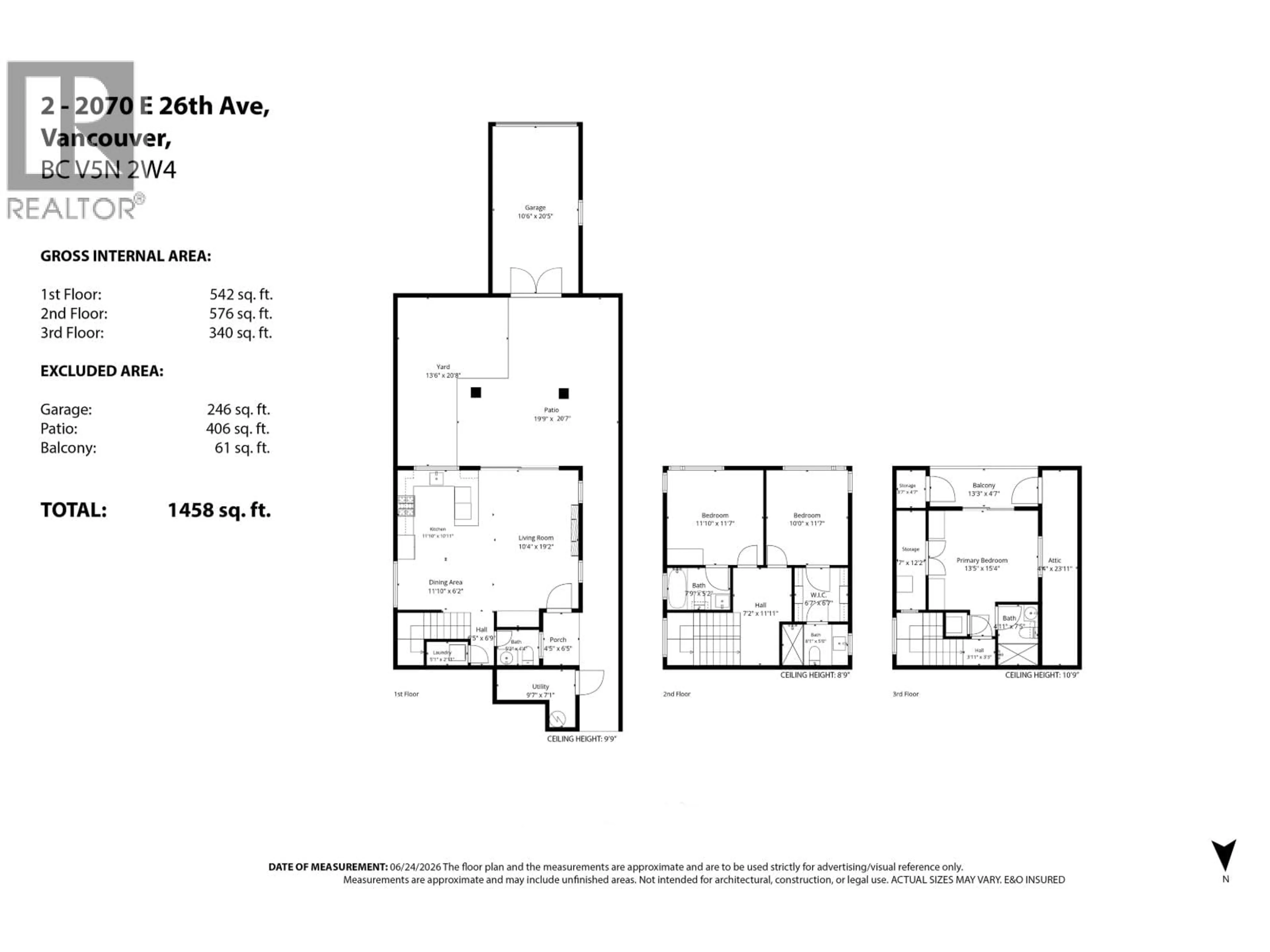 Floor plan for 2 - 2070 26TH AVENUE, Vancouver British Columbia V5N2W4