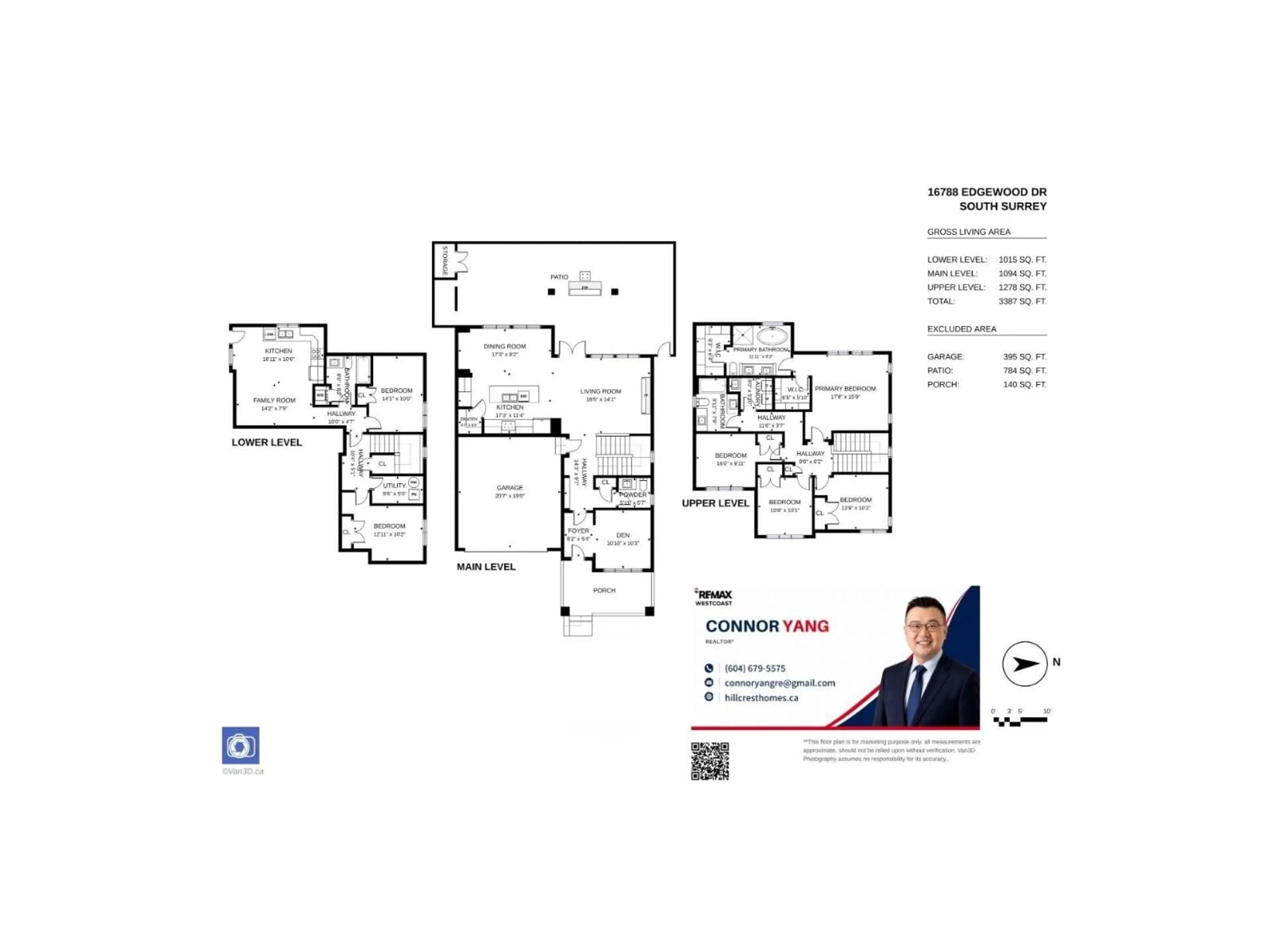 Floor plan for 16788 EDGEWOOD DRIVE, Surrey British Columbia V3Z9X9