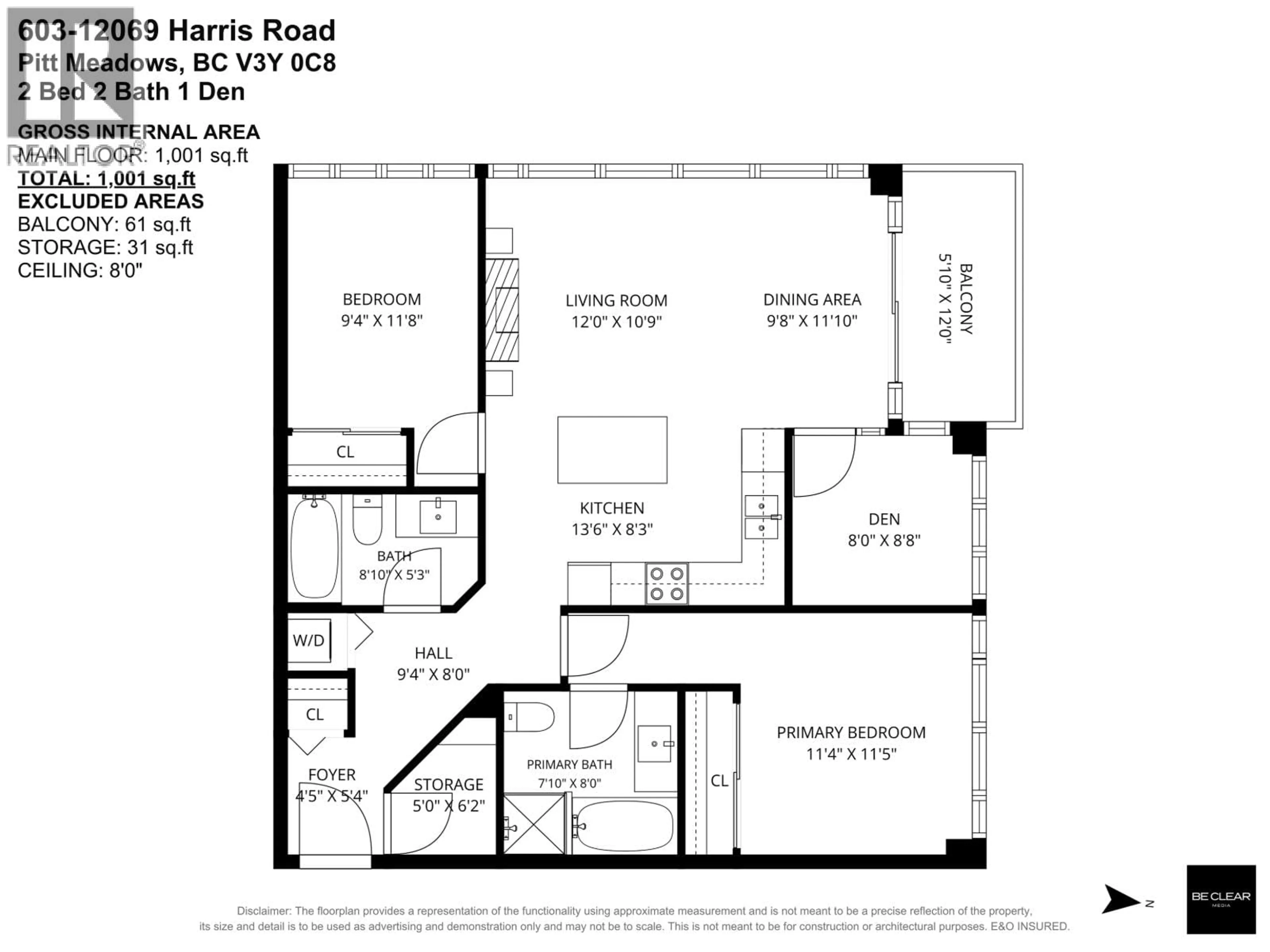 Floor plan for 603 - 12069 HARRIS ROAD, Pitt Meadows British Columbia V3Y0C8