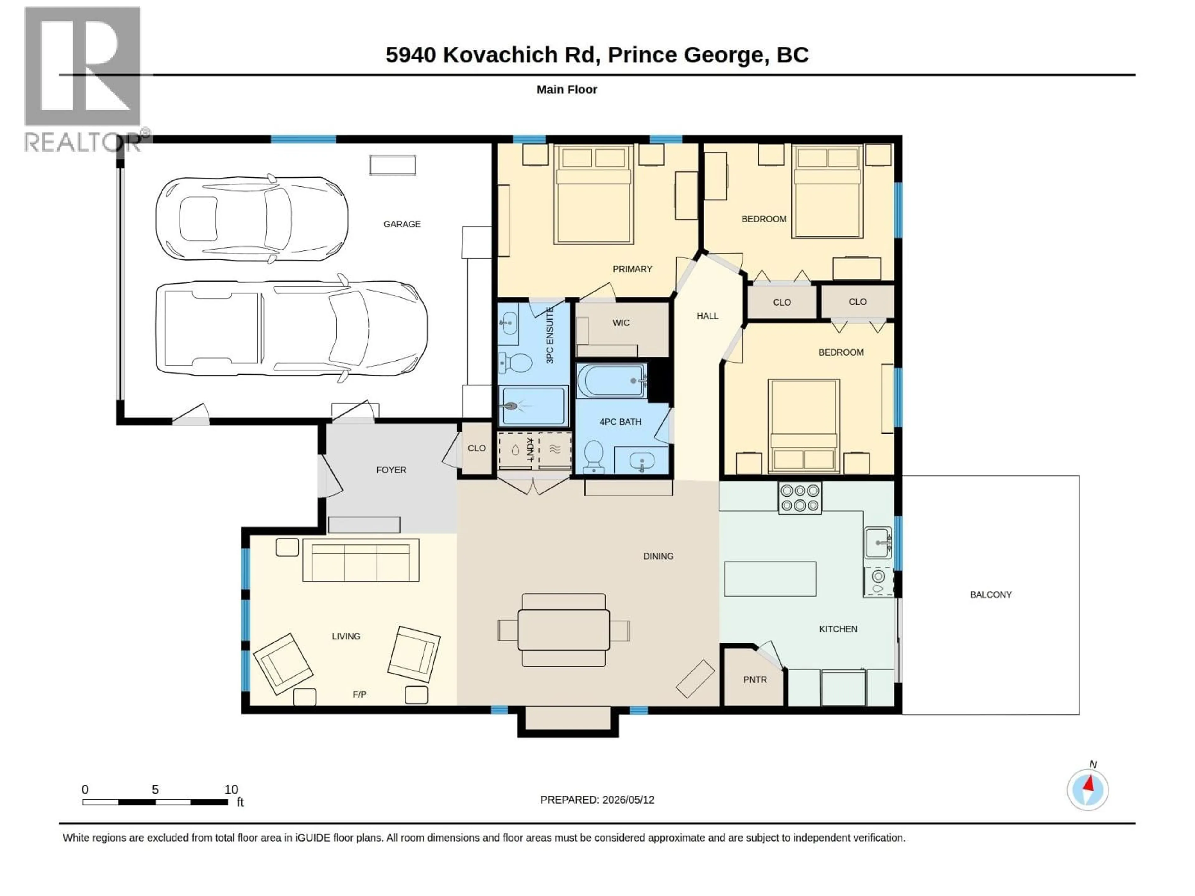Floor plan for 5940 KOVACHICH DRIVE, Prince George British Columbia V2N6S9