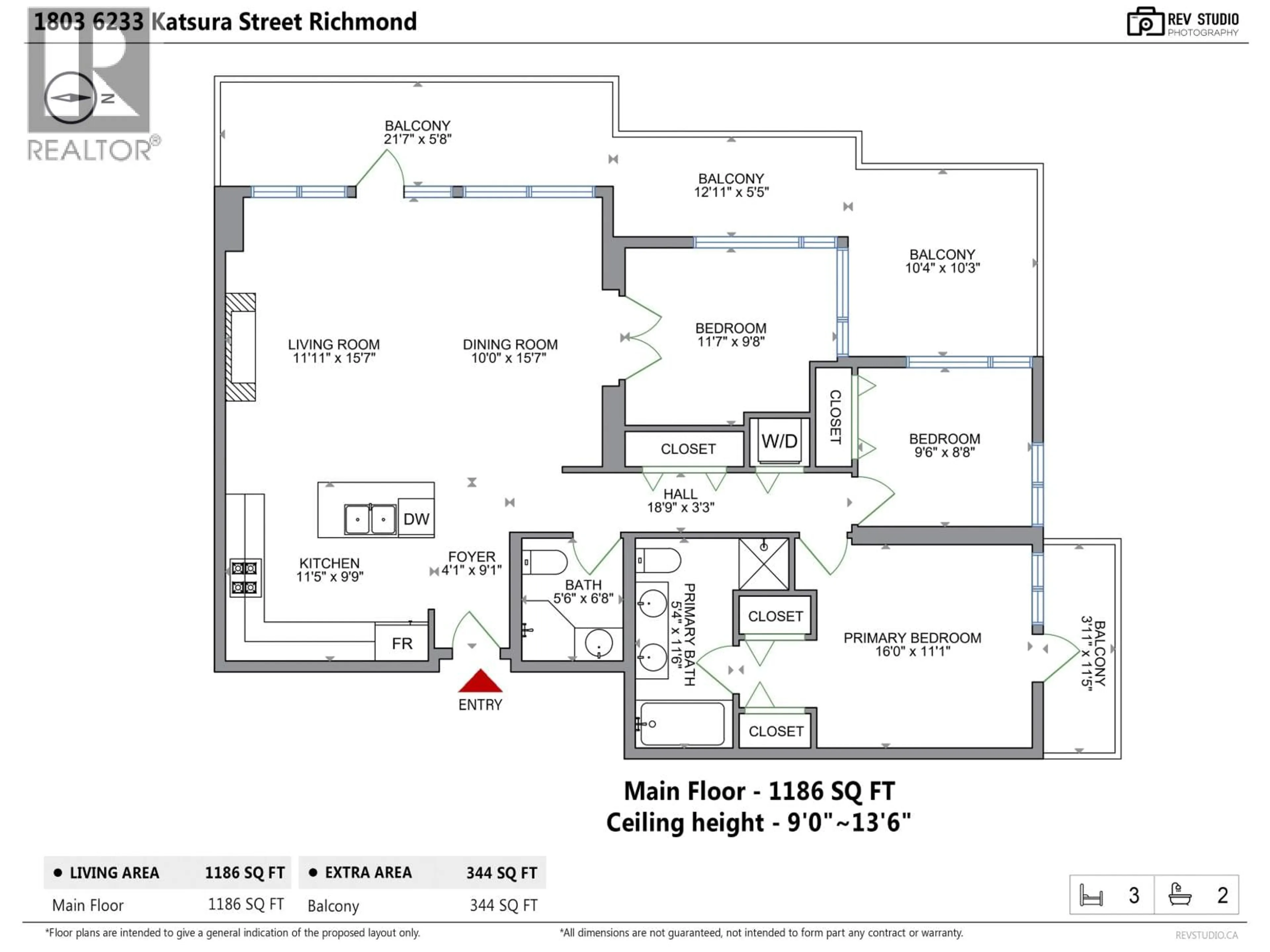 Floor plan for 1803 - 6233 KATSURA STREET, Richmond British Columbia V6Y4K1