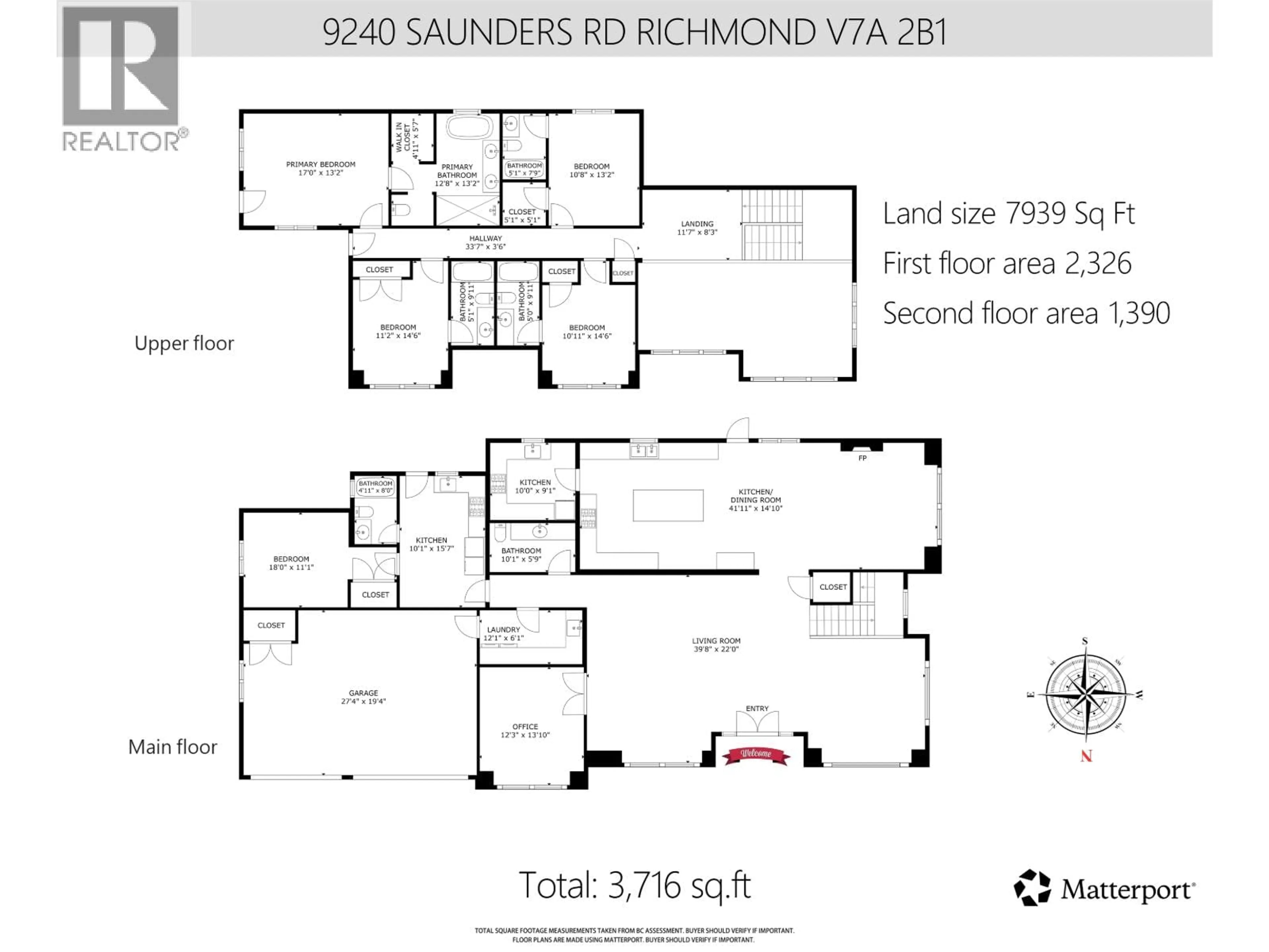 Floor plan for 9240 SAUNDERS ROAD, Richmond British Columbia V7A2B1